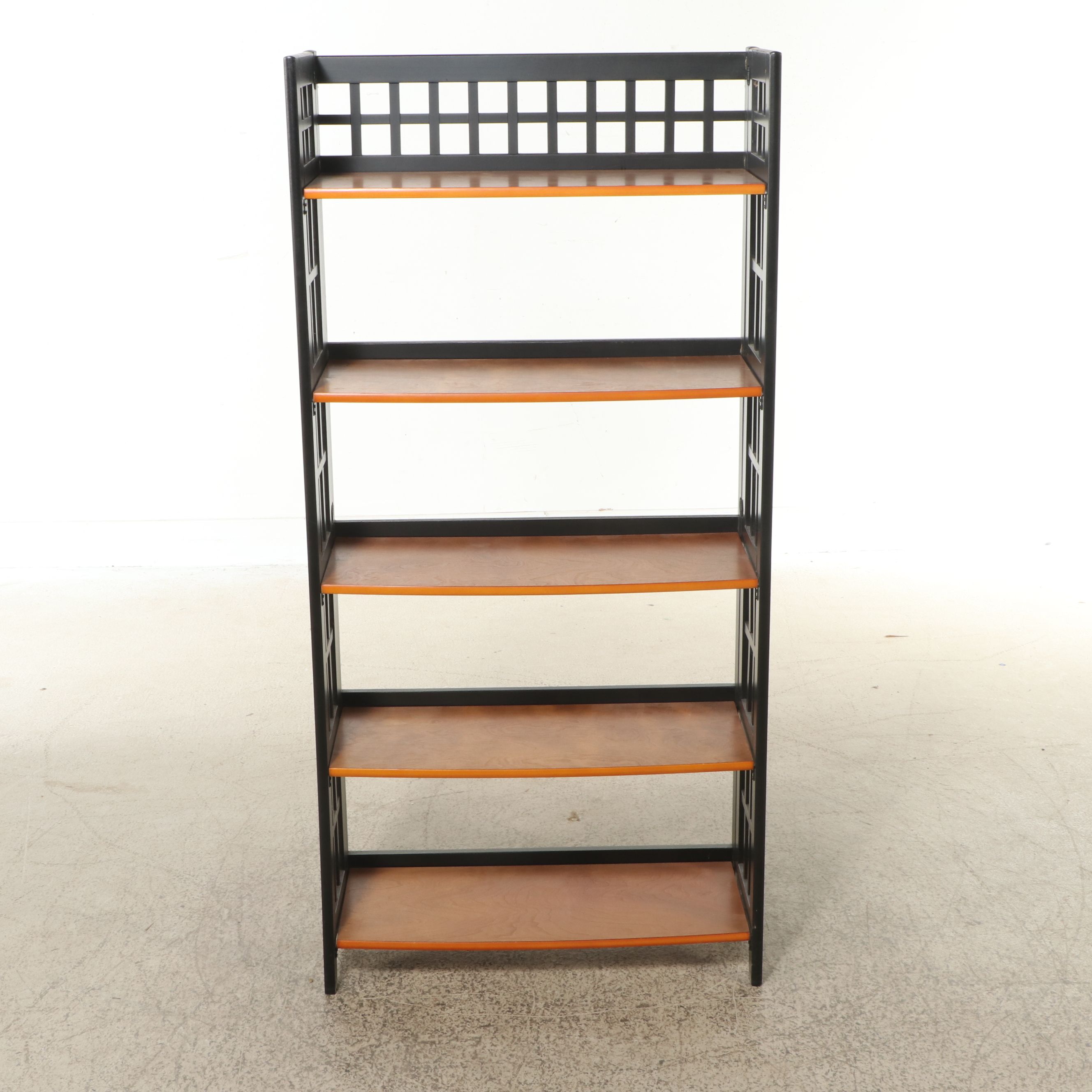 Pier 1 Imports Mission Style Folding Shelf with Other Walnut Finish Side Table