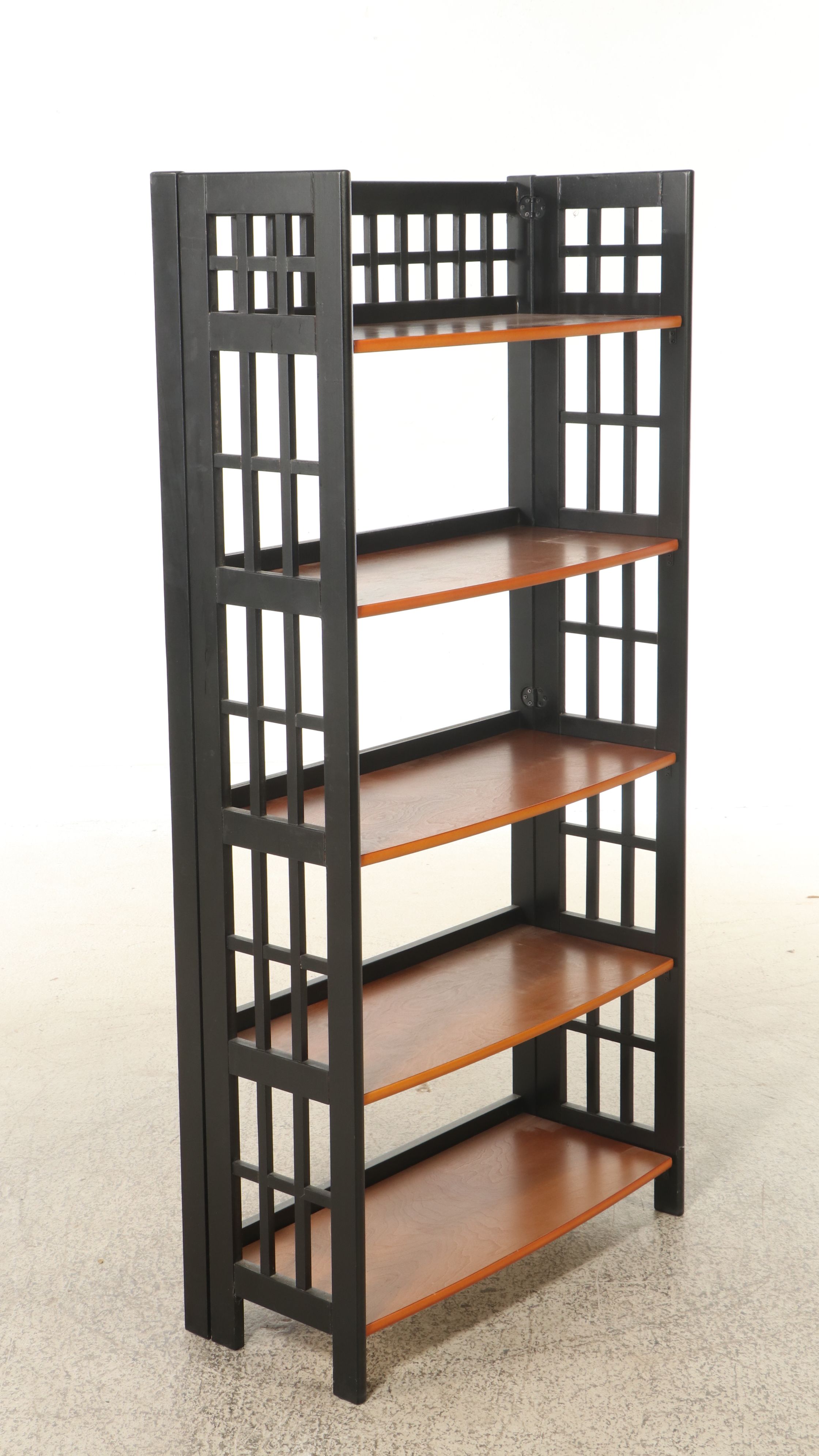 Pier 1 Imports Mission Style Folding Shelf with Other Walnut Finish Side Table