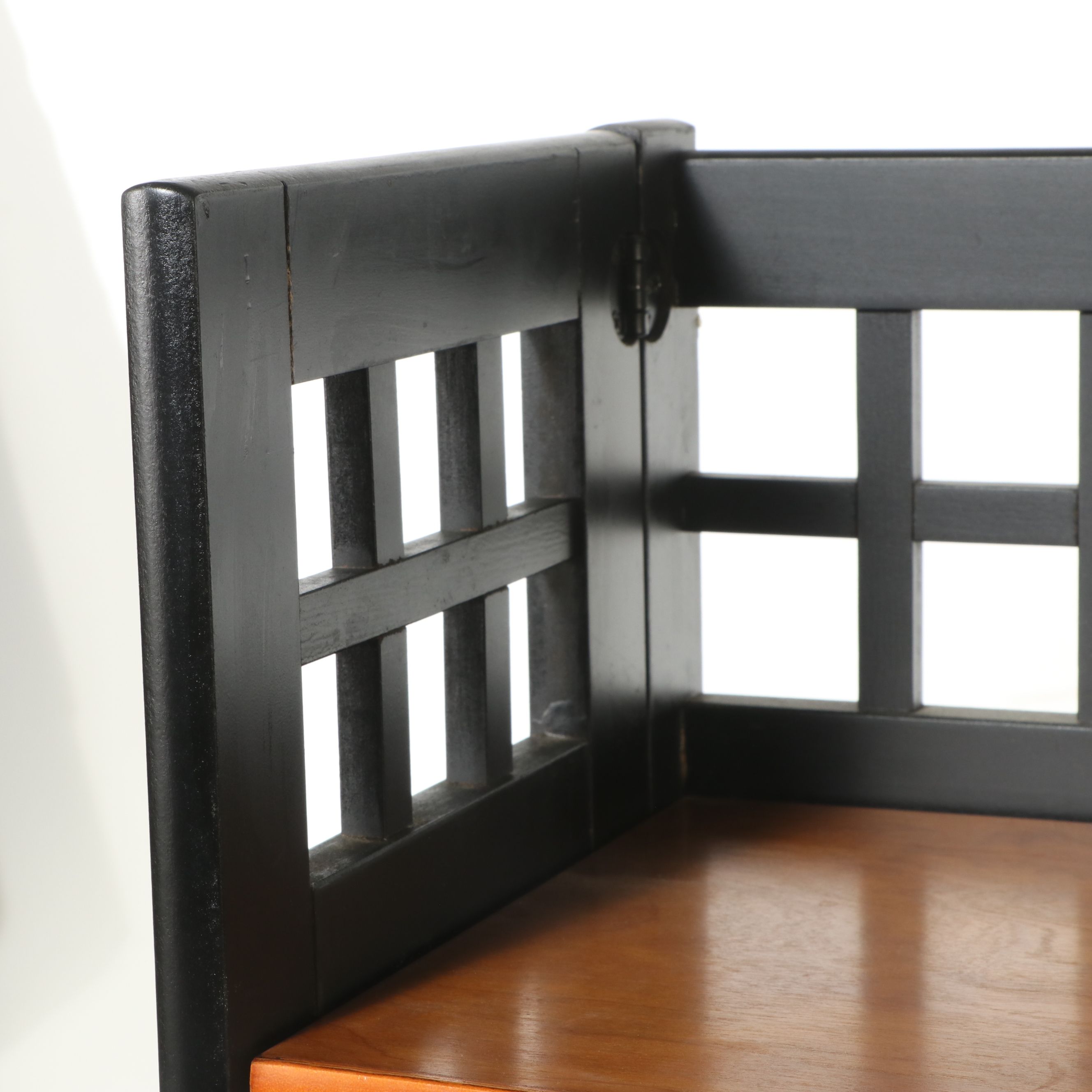 Pier 1 Imports Mission Style Folding Shelf with Other Walnut Finish Side Table