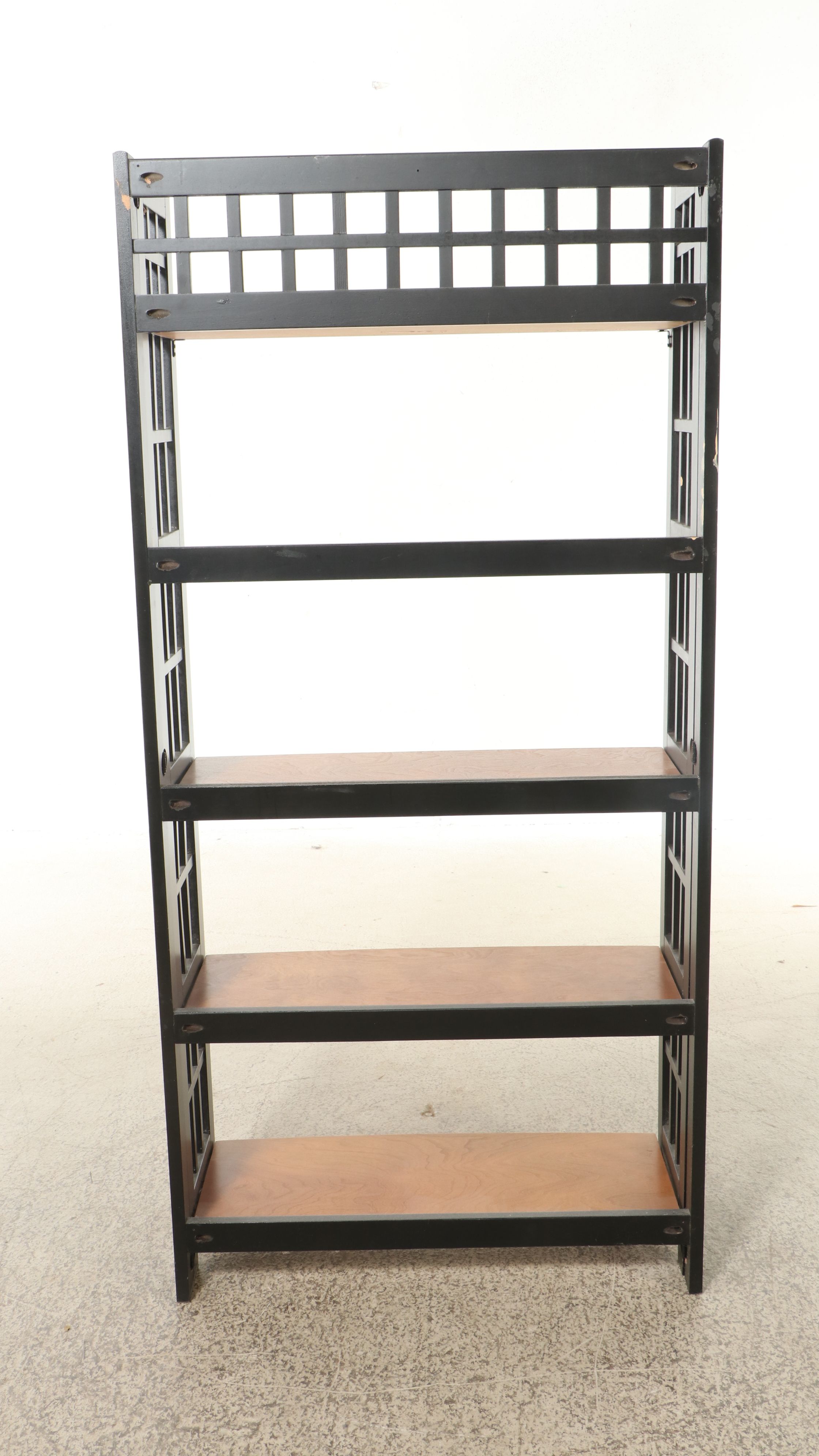 Pier 1 Imports Mission Style Folding Shelf with Other Walnut Finish Side Table
