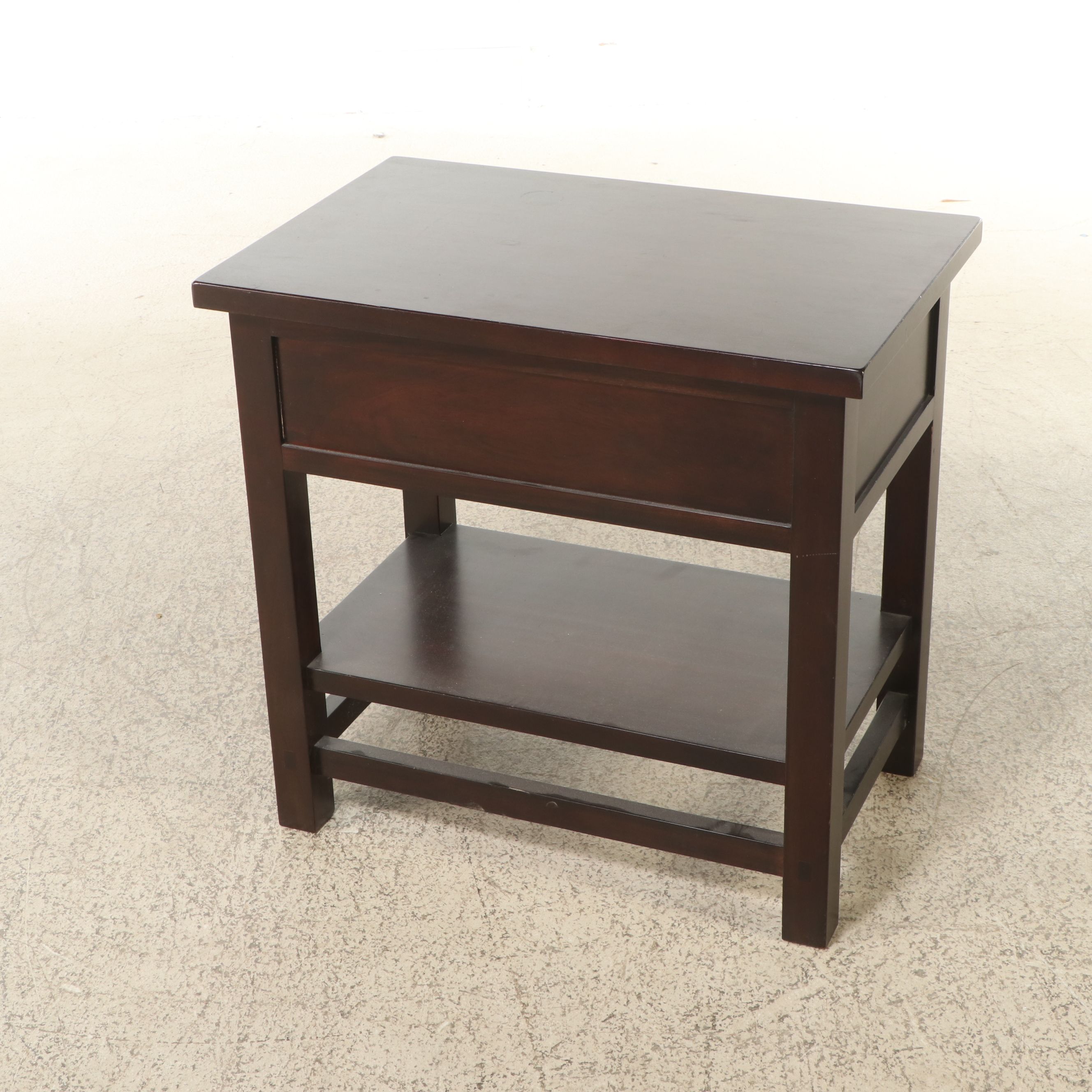 Pier 1 Imports Mission Style Folding Shelf with Other Walnut Finish Side Table