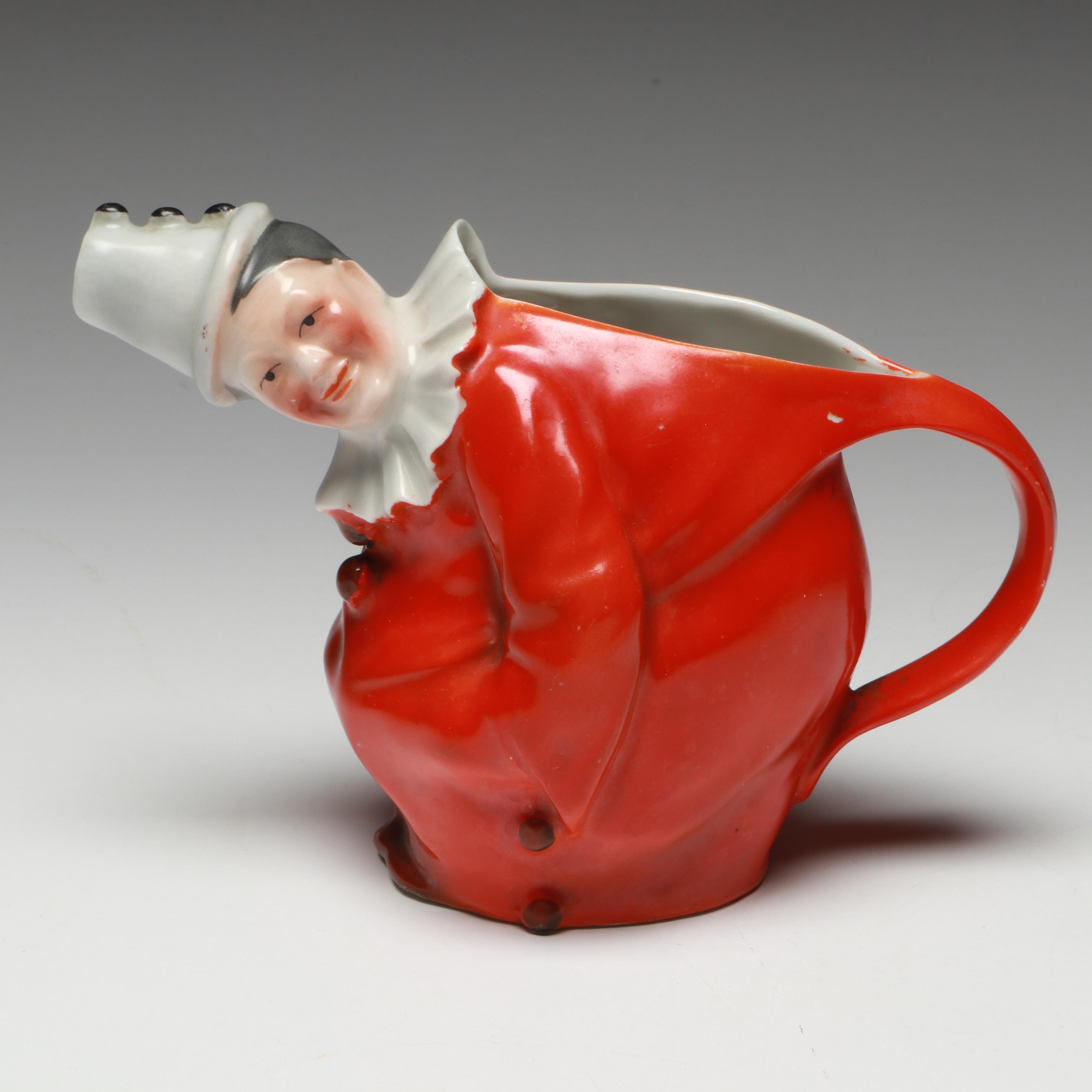 Royal Bayreuth Bavaria Porcelain Clown Creamer with Figural Shakers