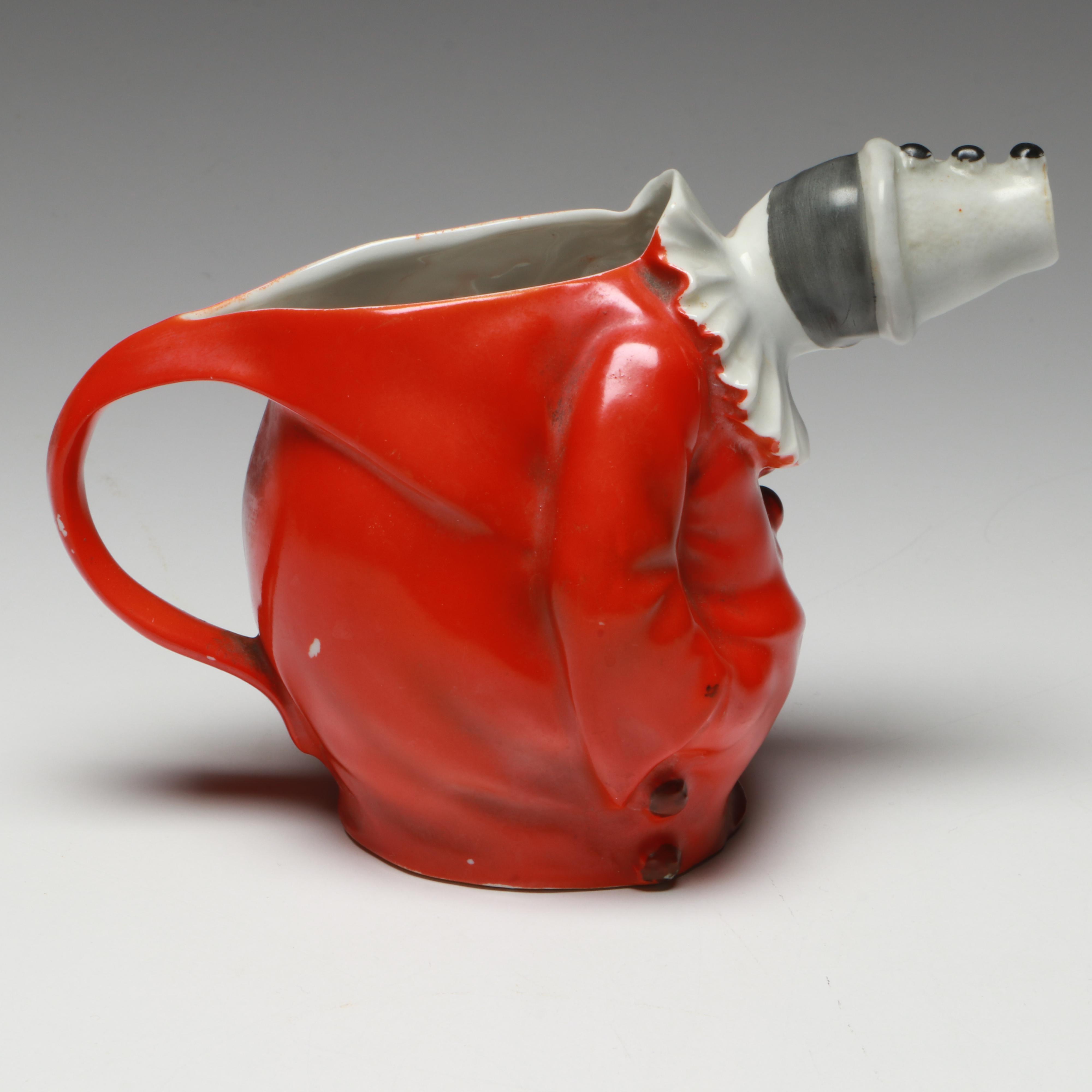 Royal Bayreuth Bavaria Porcelain Clown Creamer with Figural Shakers