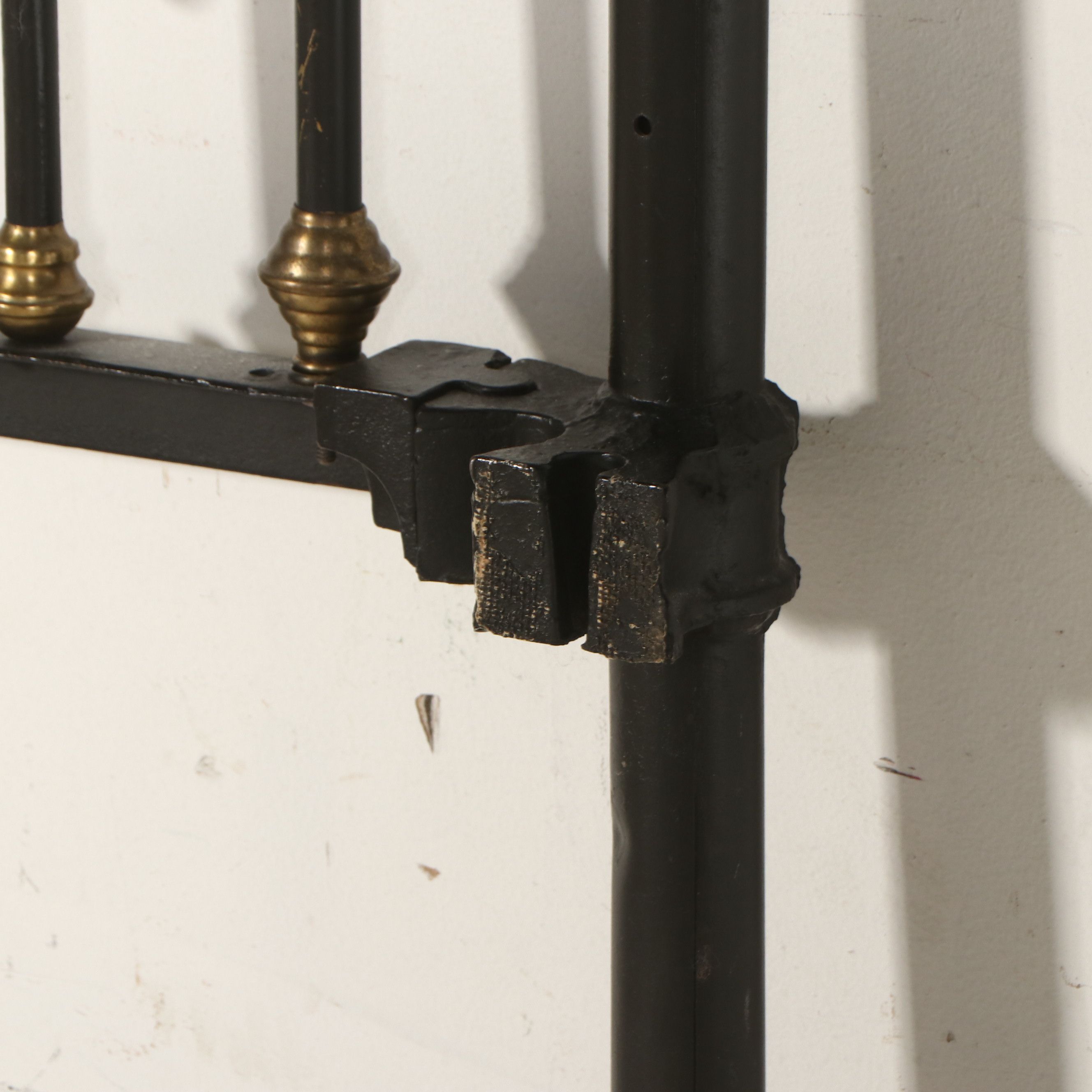 Art Nouveau Style Brass and Iron Headboard and Accessories