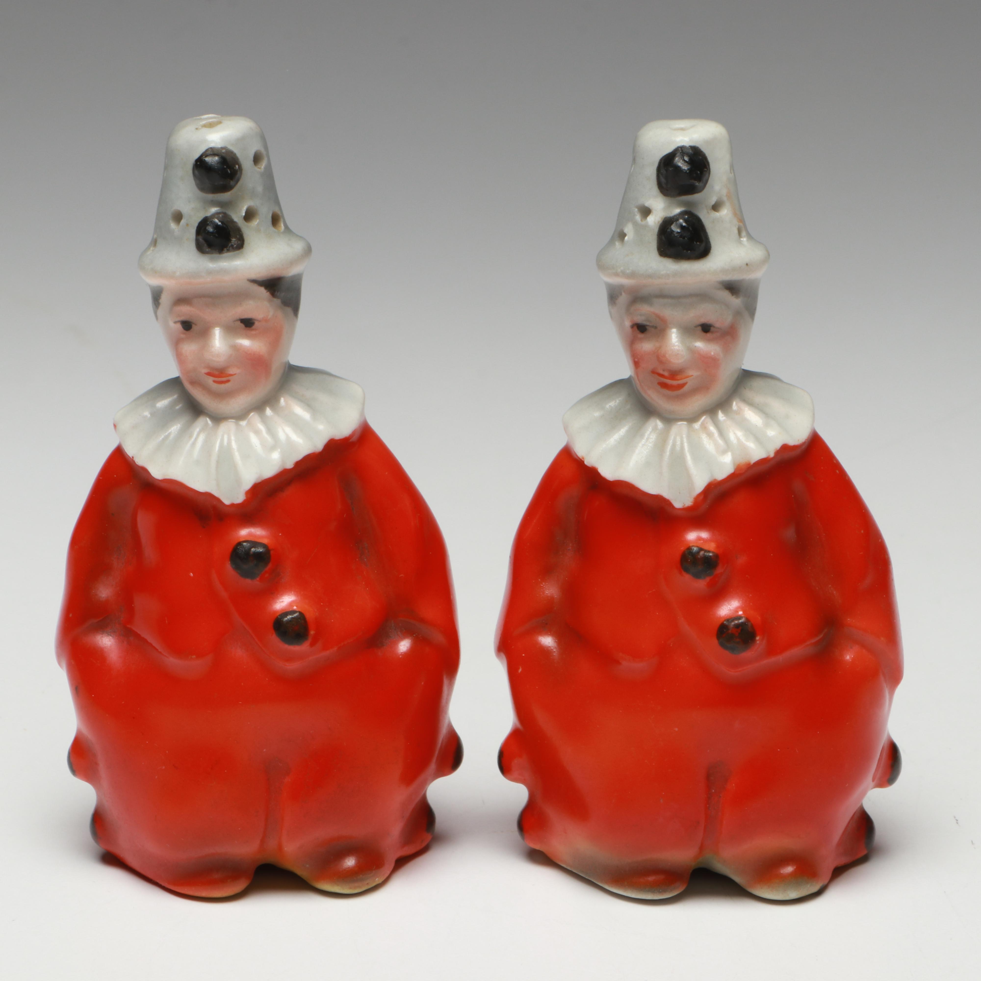 Royal Bayreuth Bavaria Porcelain Clown Creamer with Figural Shakers