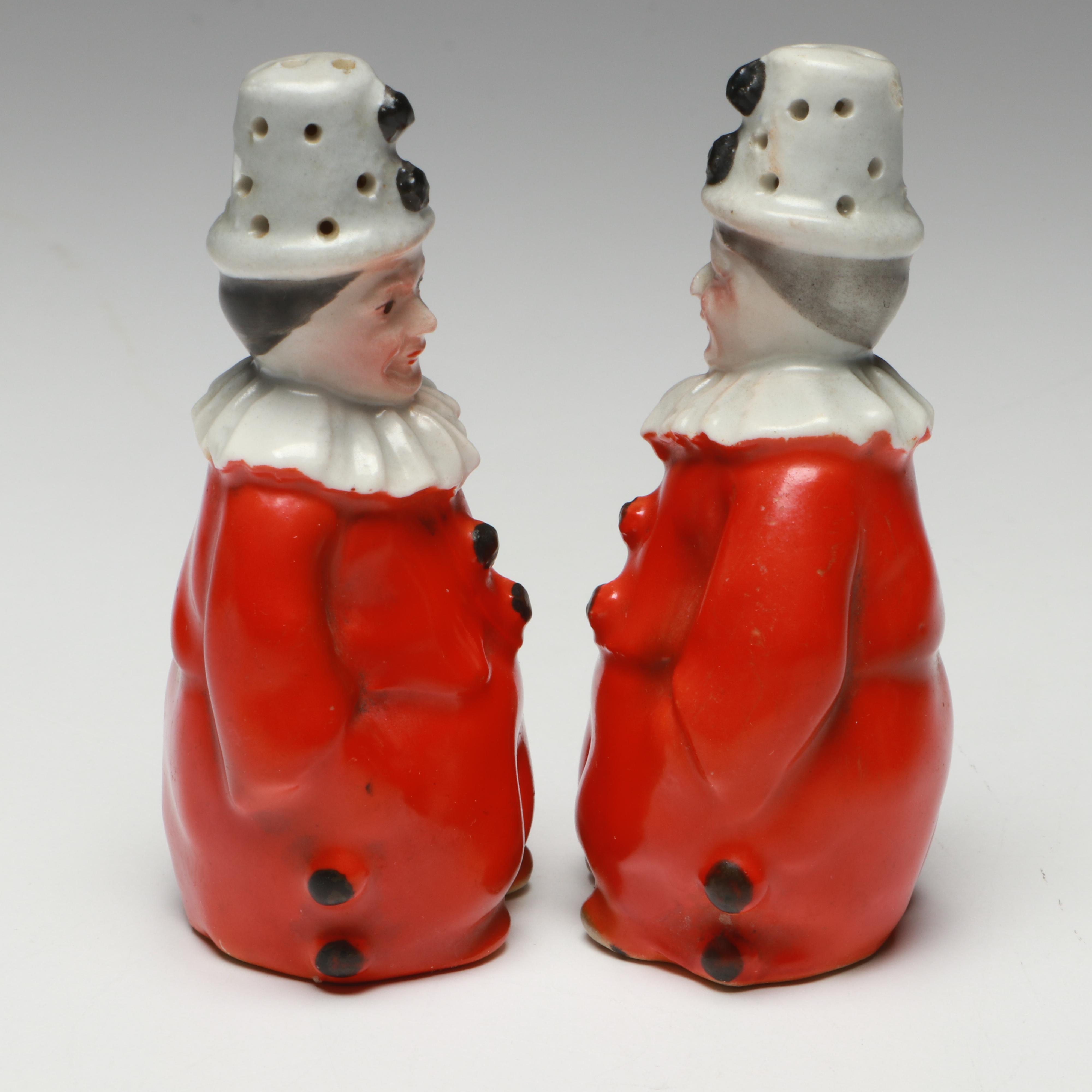 Royal Bayreuth Bavaria Porcelain Clown Creamer with Figural Shakers