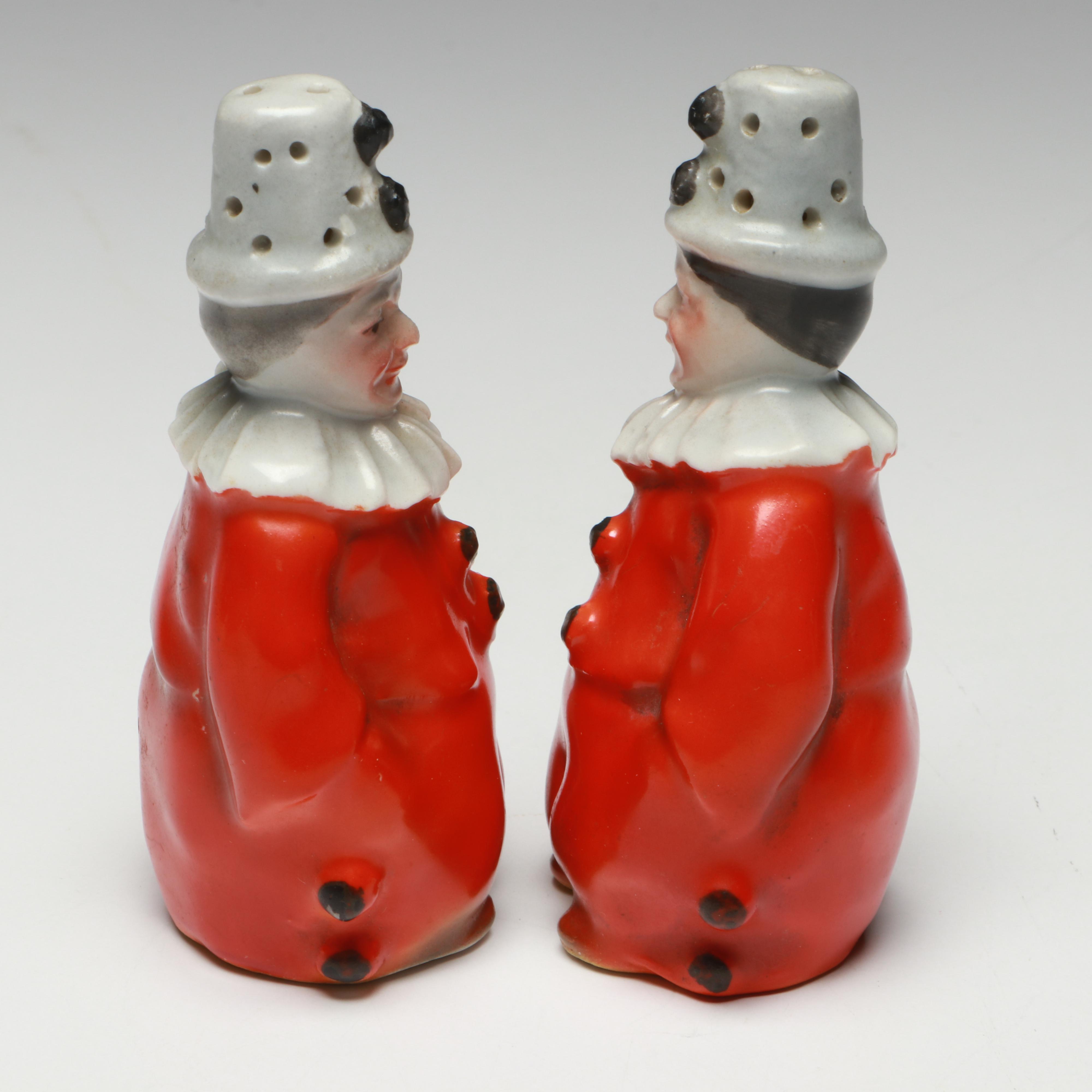 Royal Bayreuth Bavaria Porcelain Clown Creamer with Figural Shakers