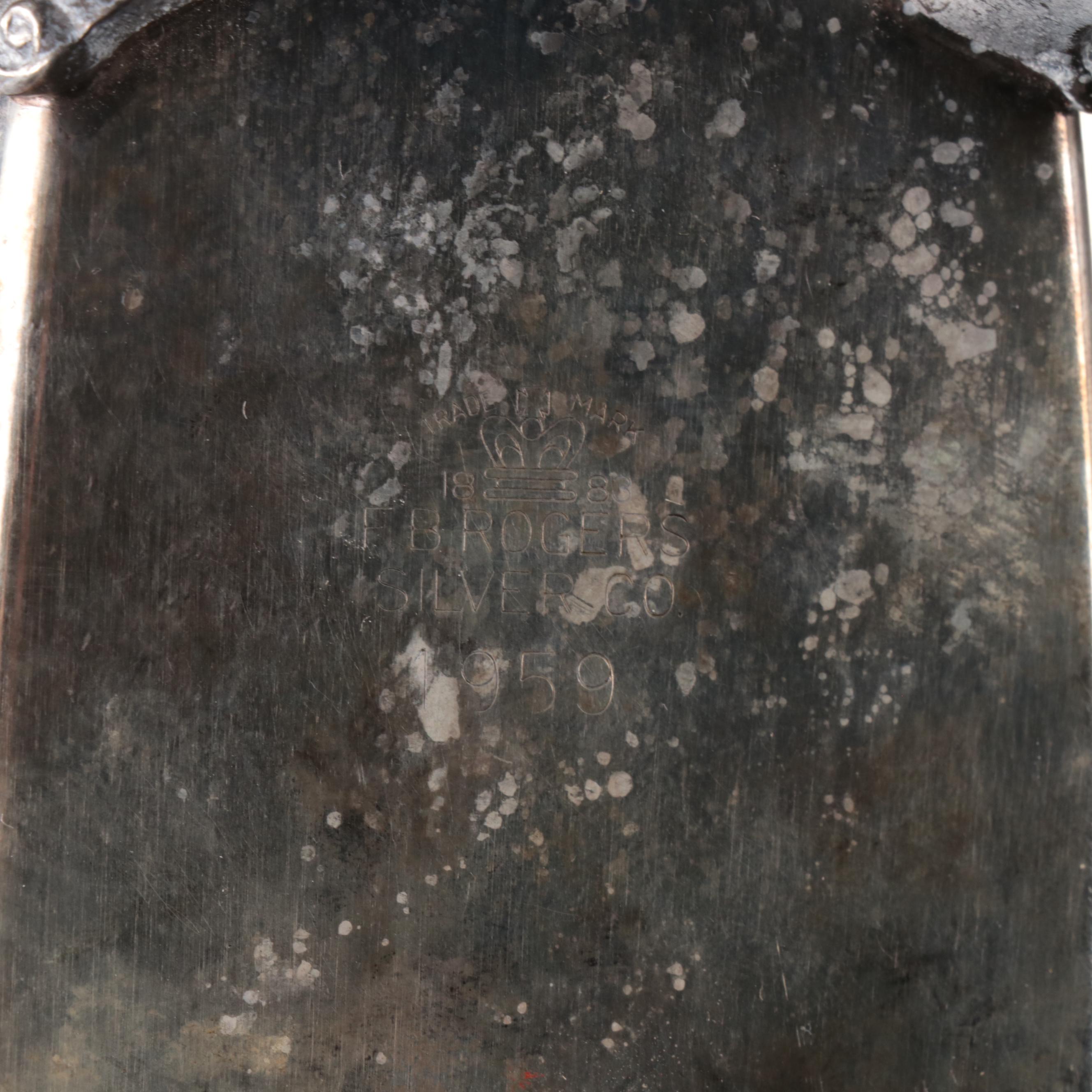 F.B. Rogers Silver Plate Butter Dish and Creamer and Sugar with Benedict Tray