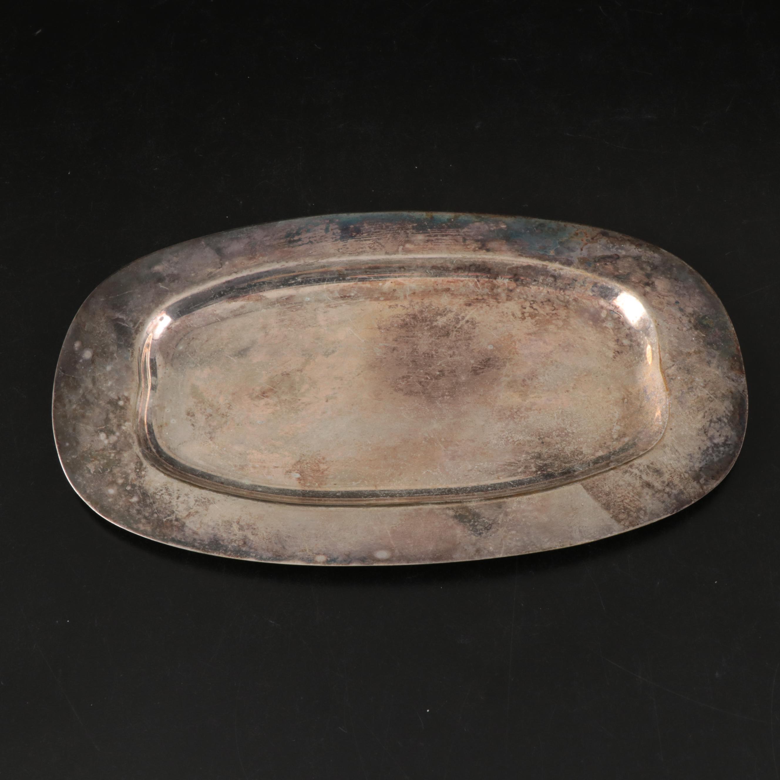 F.B. Rogers Silver Plate Butter Dish and Creamer and Sugar with Benedict Tray