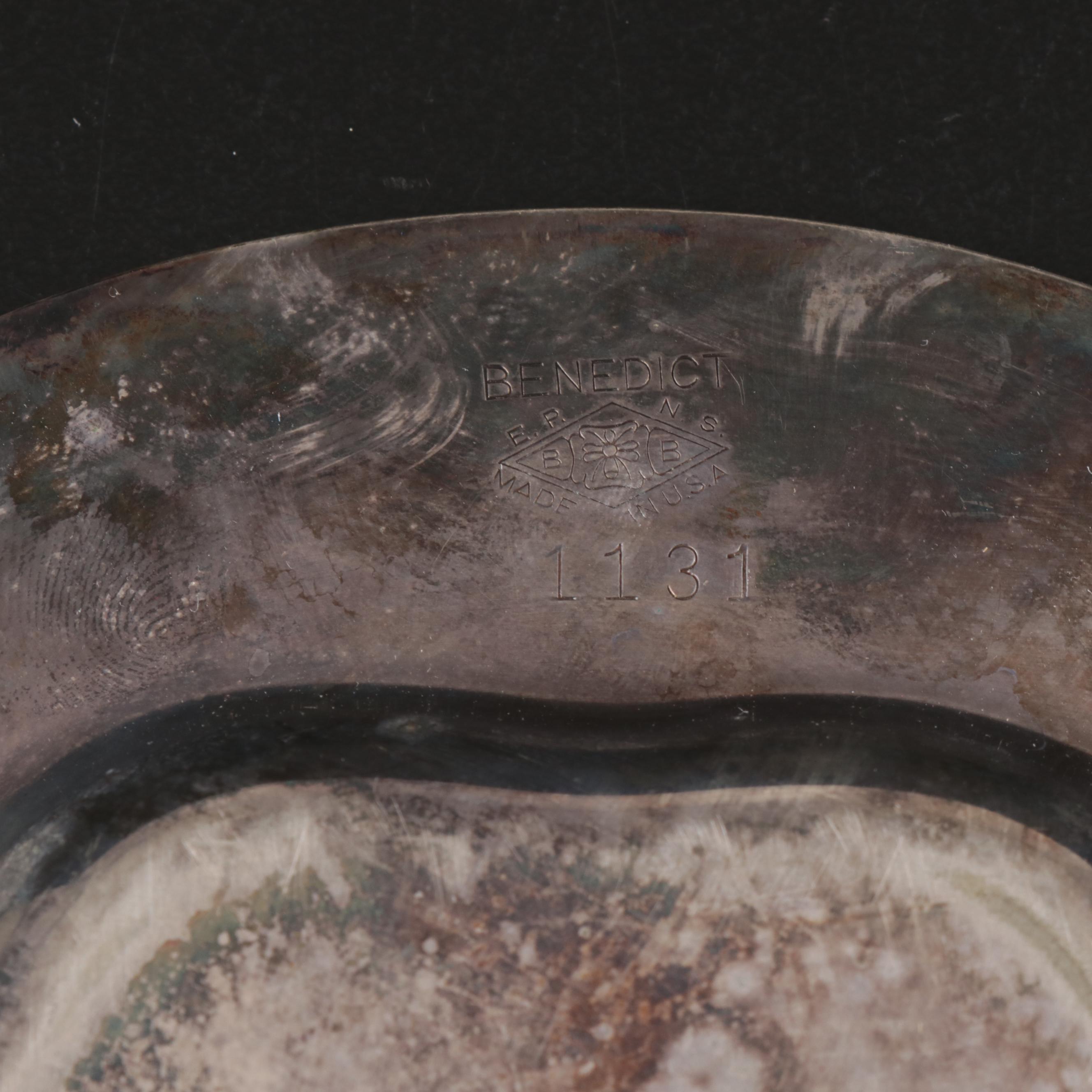 F.B. Rogers Silver Plate Butter Dish and Creamer and Sugar with Benedict Tray