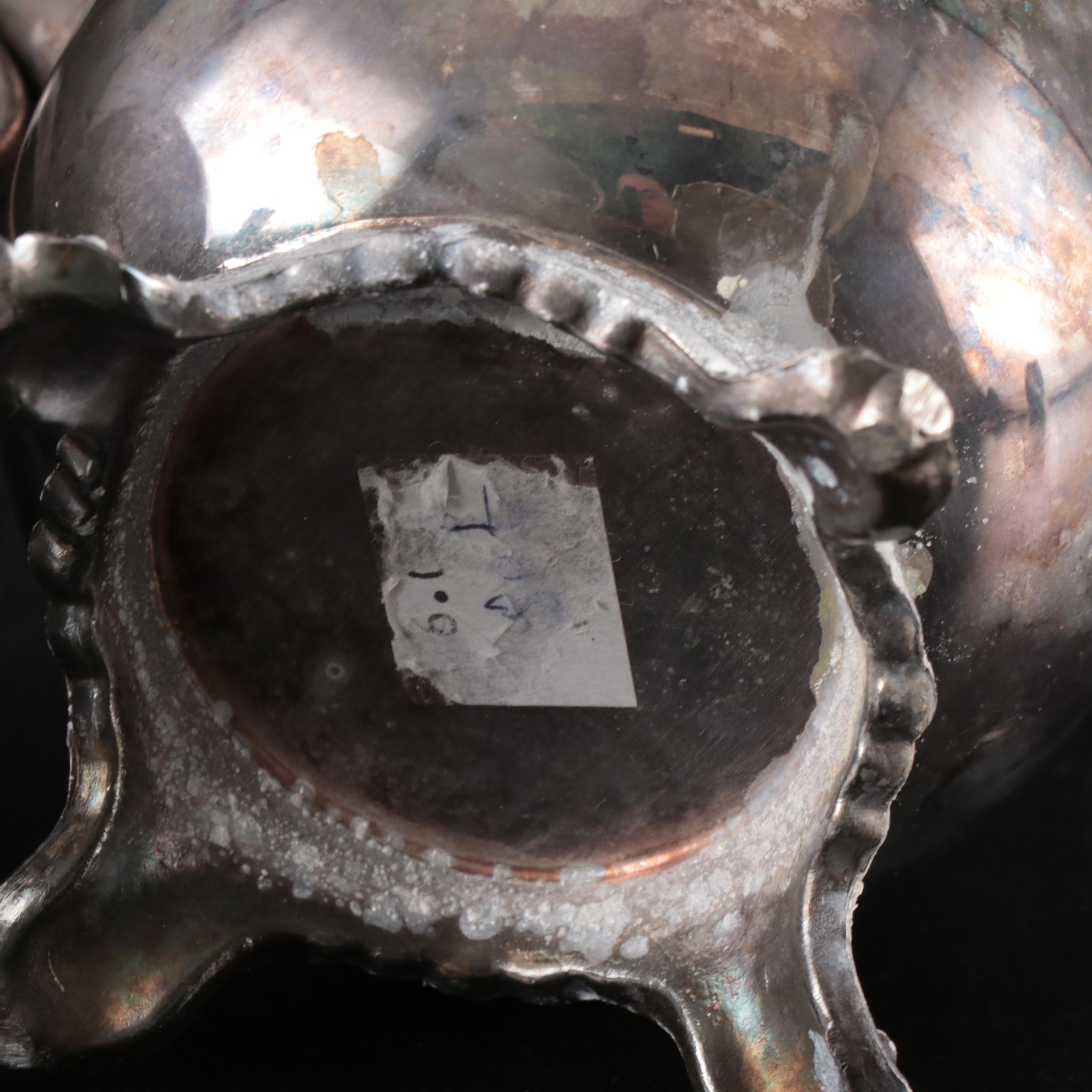 F.B. Rogers Silver Plate Butter Dish and Creamer and Sugar with Benedict Tray