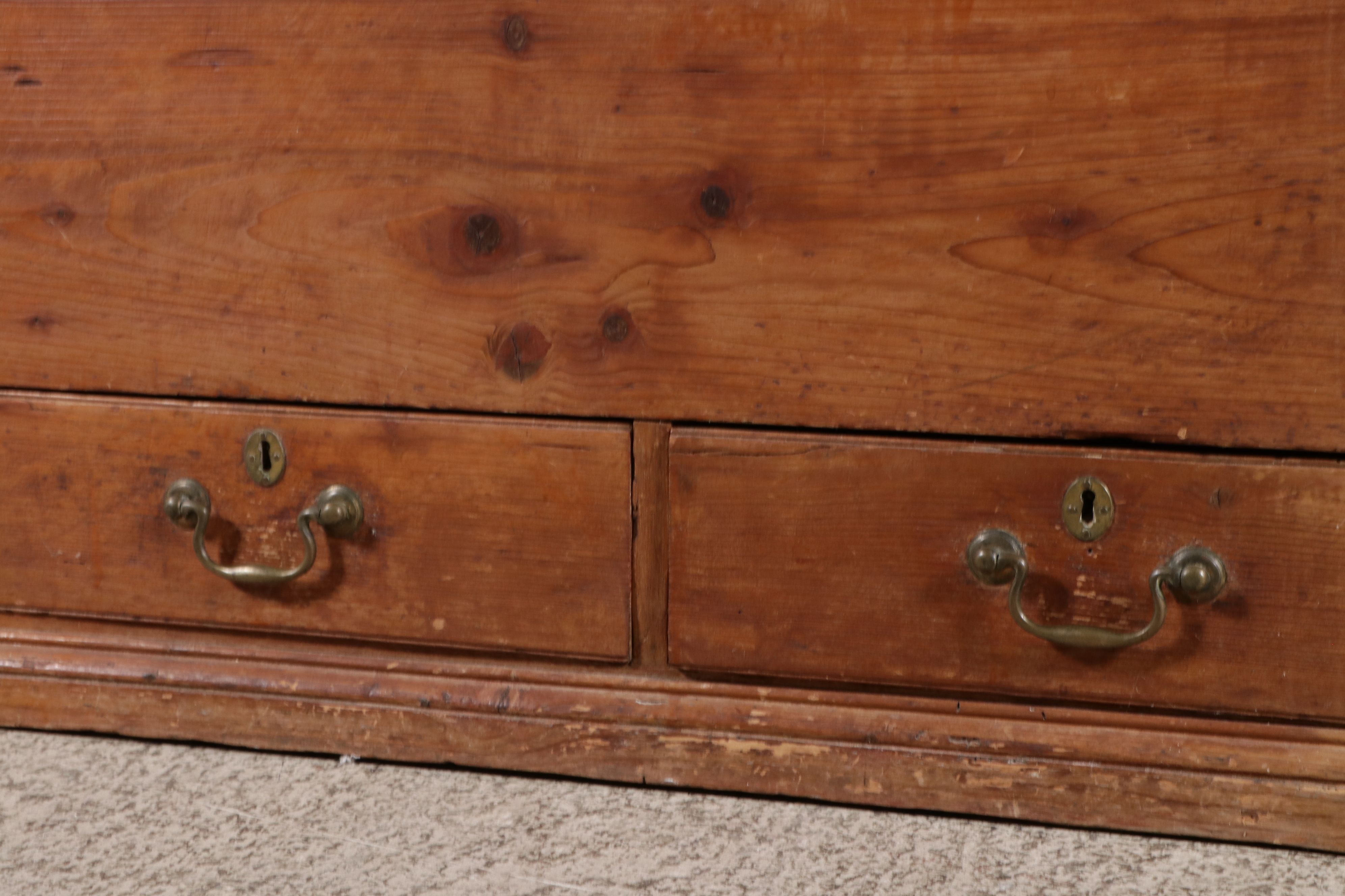 Primitive Georgian Style Pine Chest with Drawers