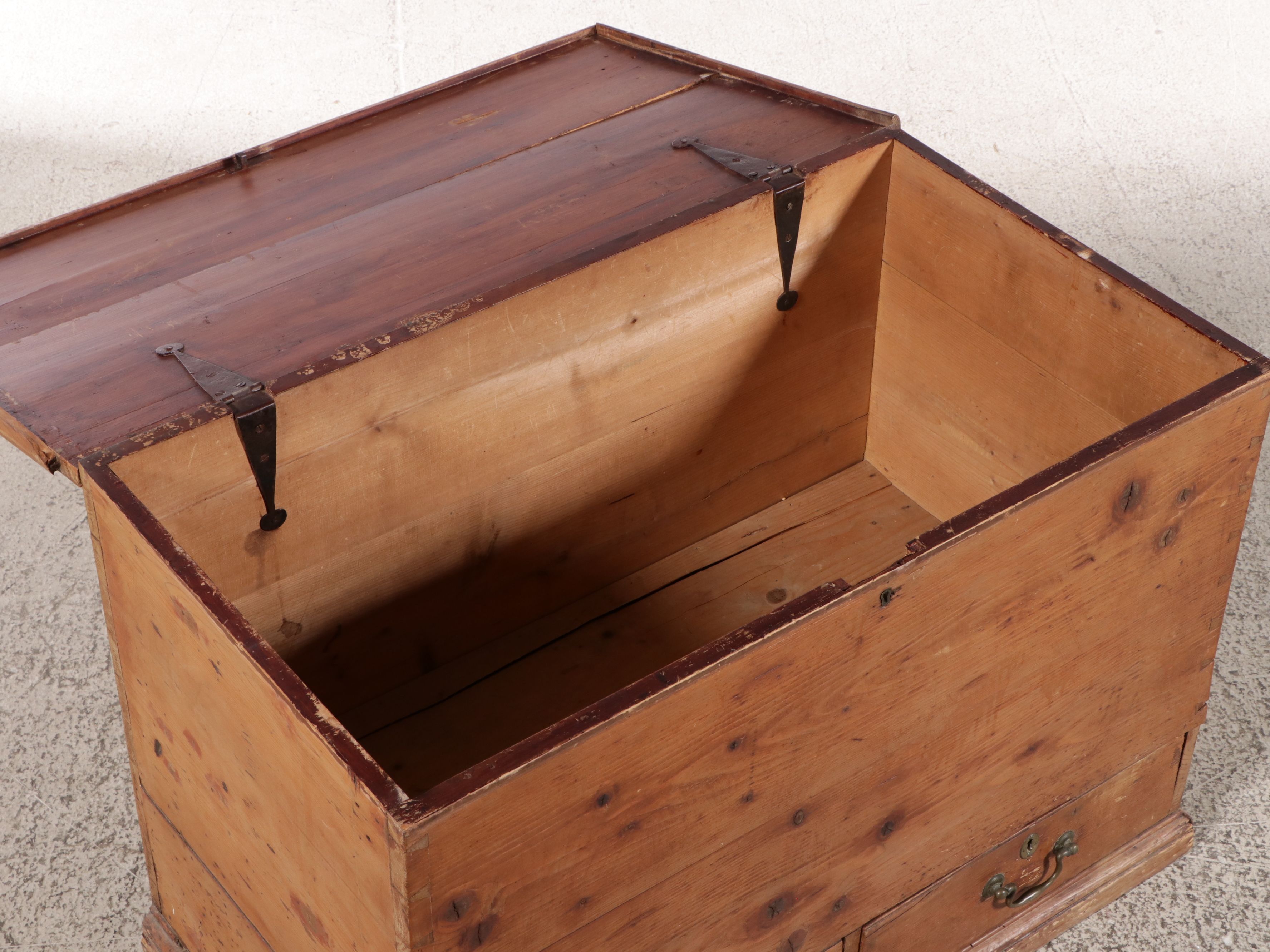 Primitive Georgian Style Pine Chest with Drawers
