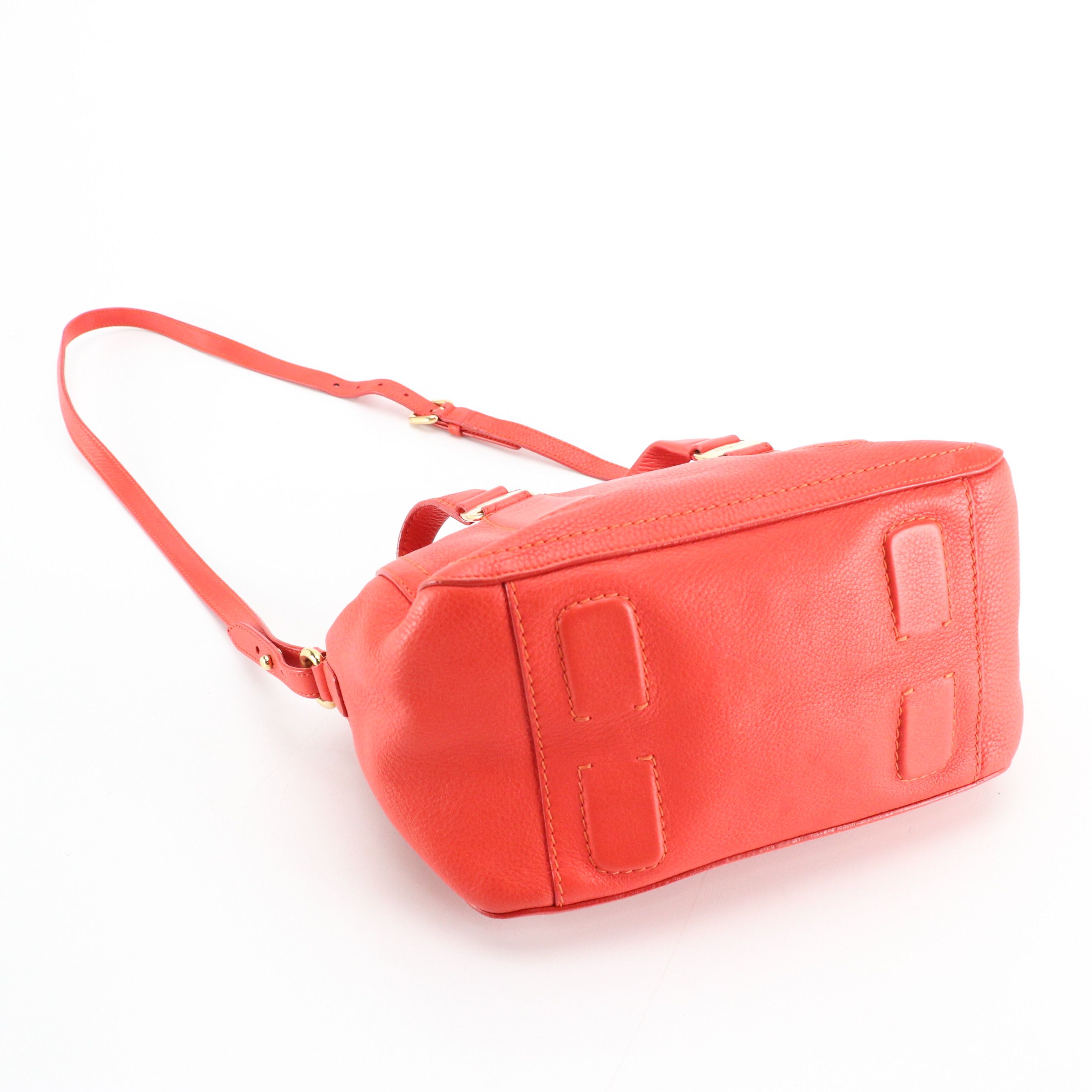 Salvatore Ferragamo Two-Way Bag in Red Grained Leather