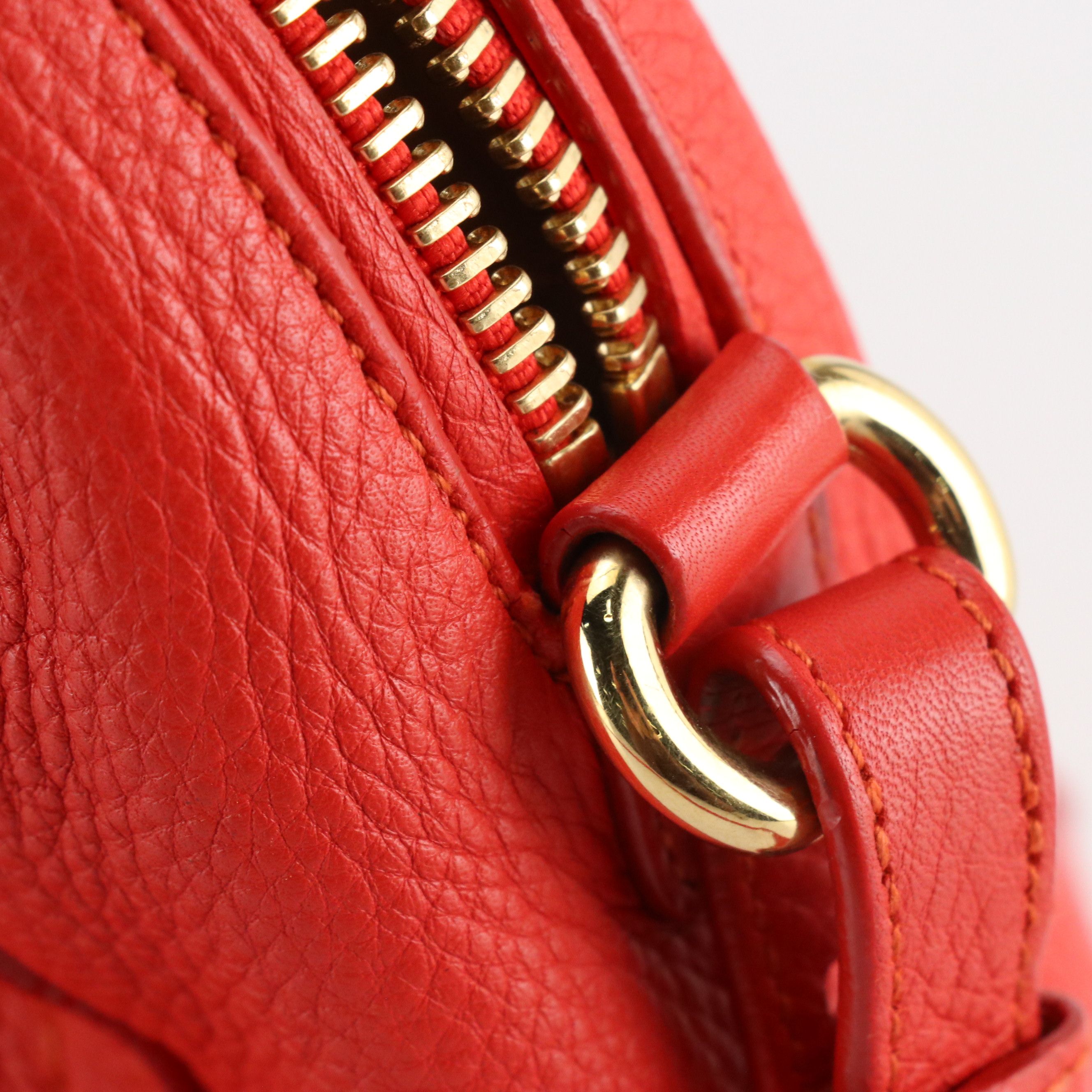 Salvatore Ferragamo Two-Way Bag in Red Grained Leather