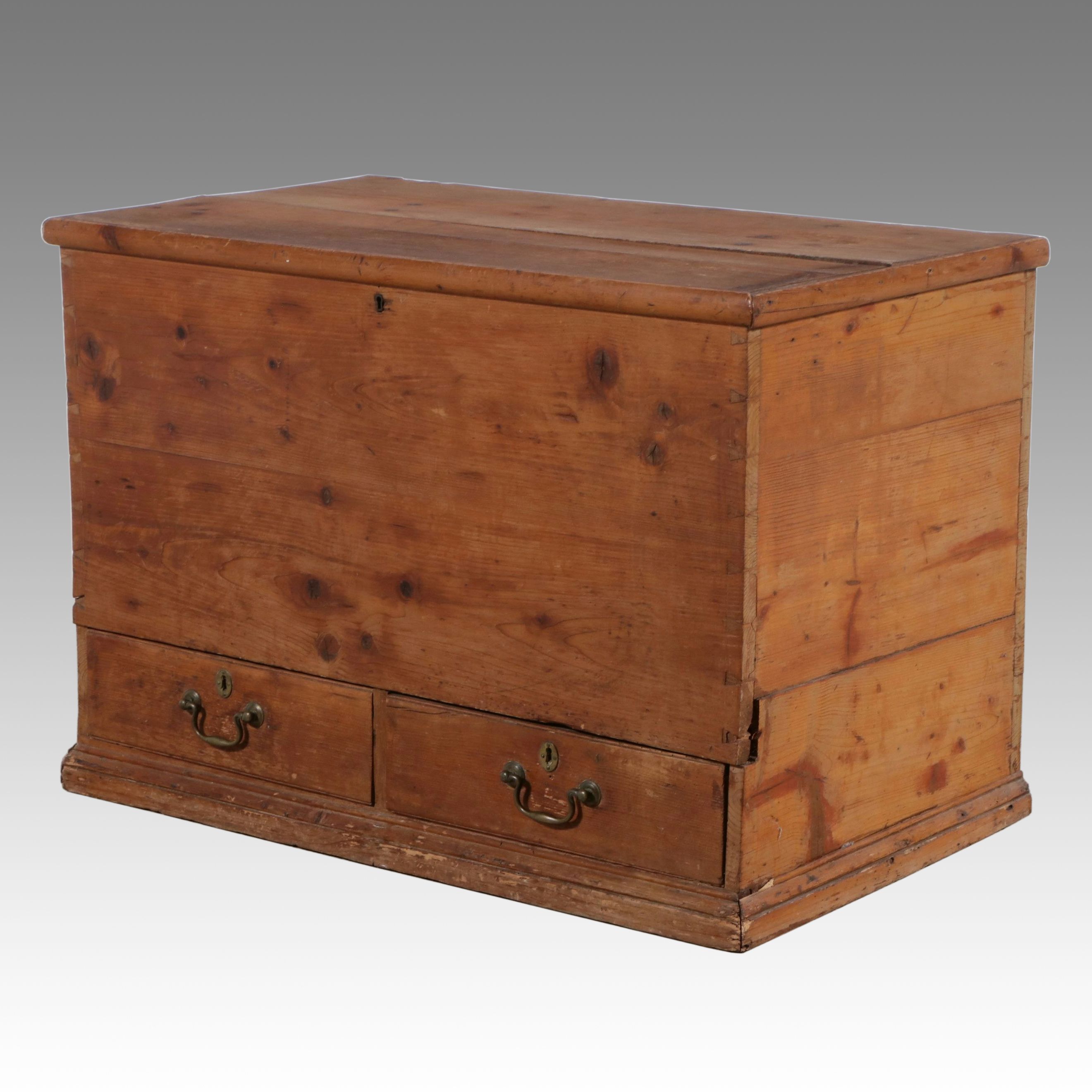Primitive Georgian Style Pine Chest with Drawers