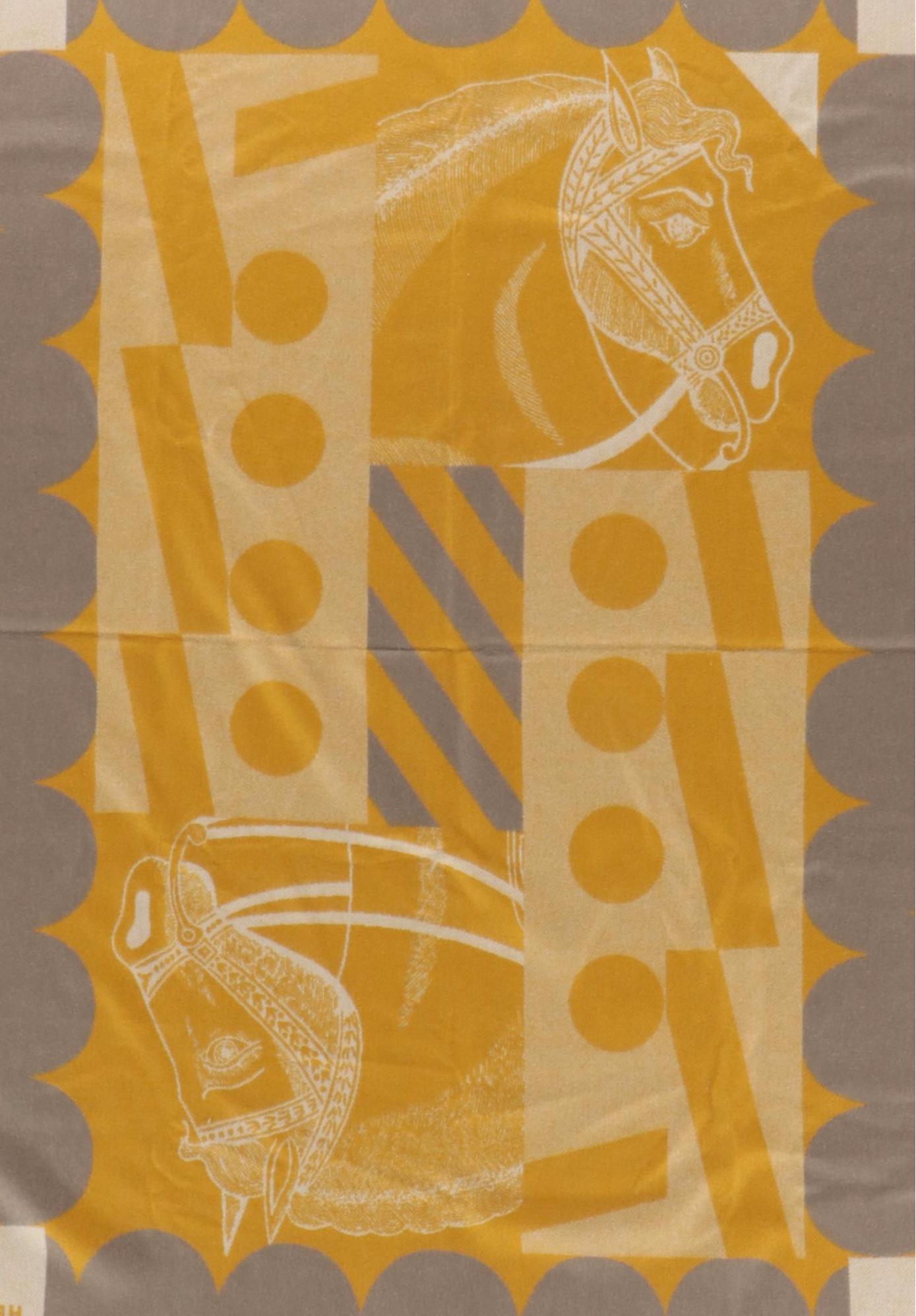 Hermès "Cheval Joker" Merino Wool and Cashmere Blanket
