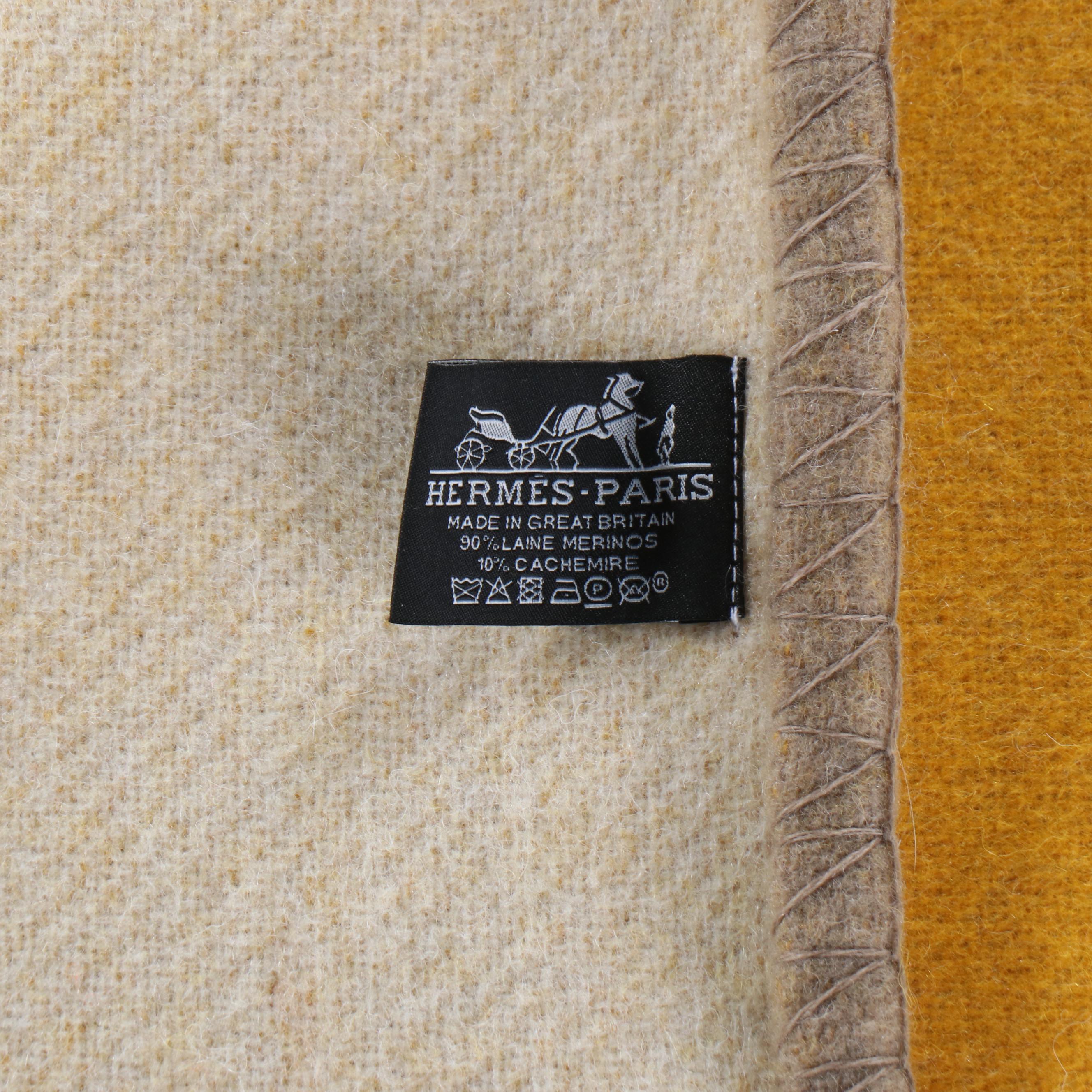 Hermès "Cheval Joker" Merino Wool and Cashmere Blanket
