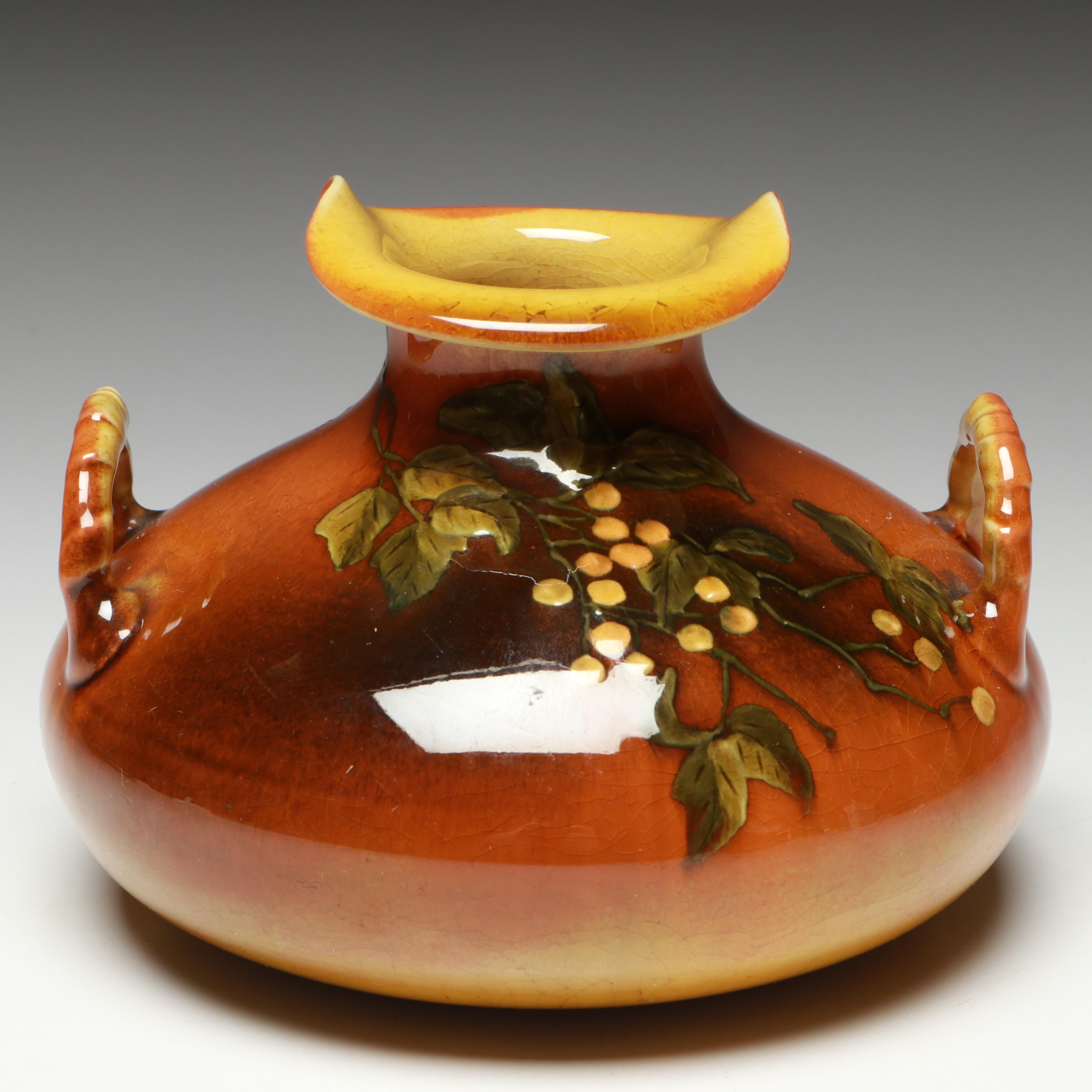 Rookwood Pottery Standard Glaze Double Handled Vase, 1888