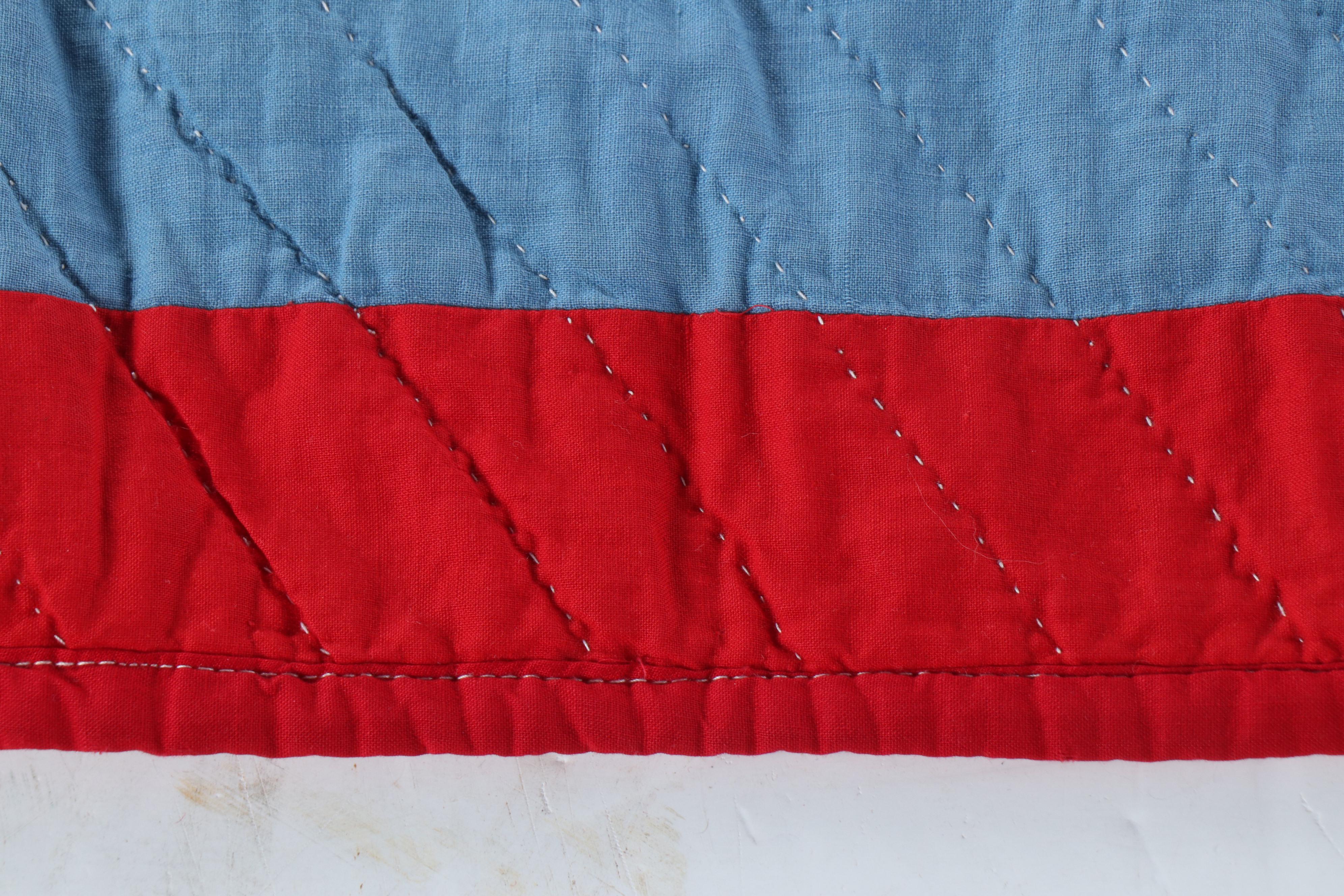 Red, White, and Blue "LeMoyne Stars" Quilt