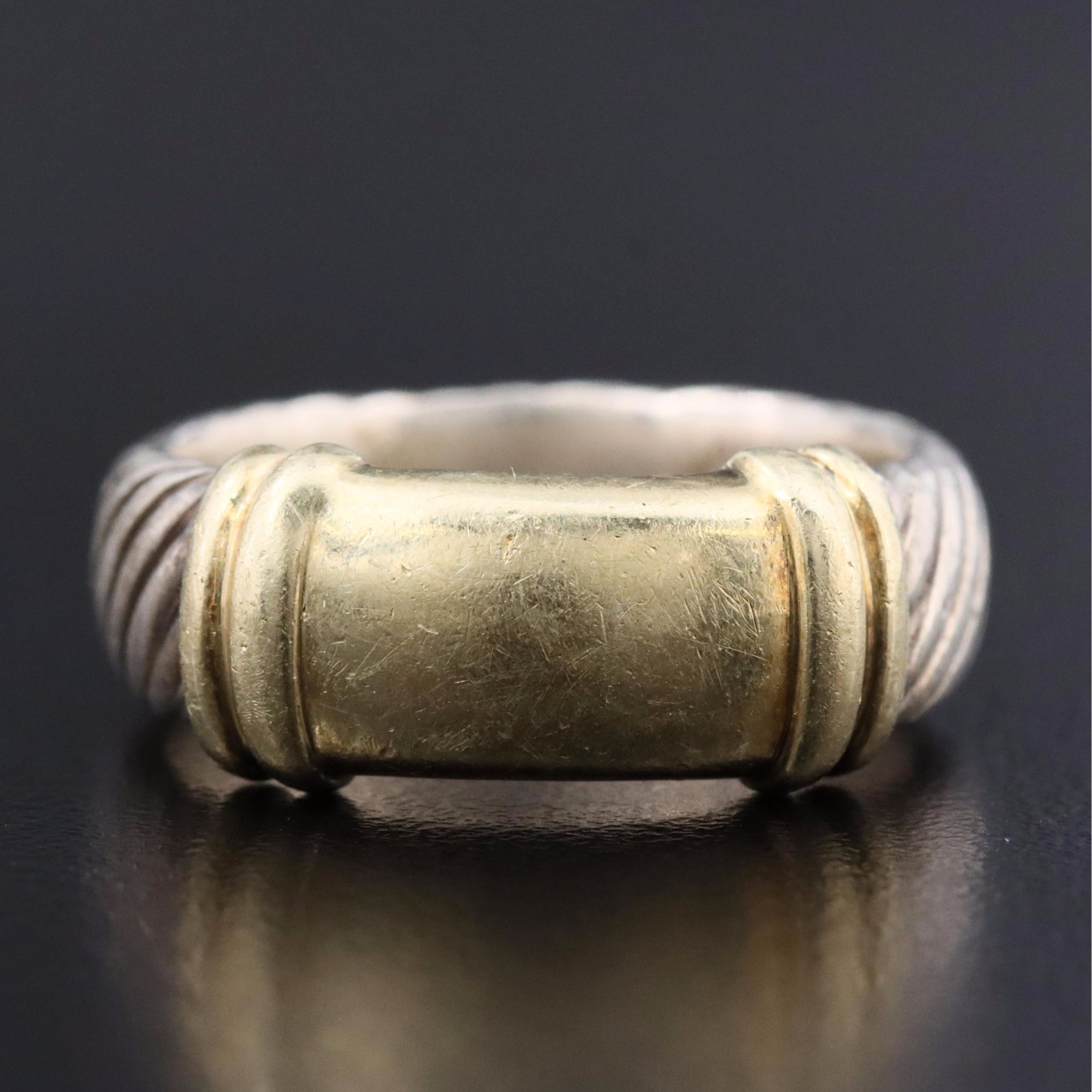 David Yurman Metro Sterling and 14K Ring