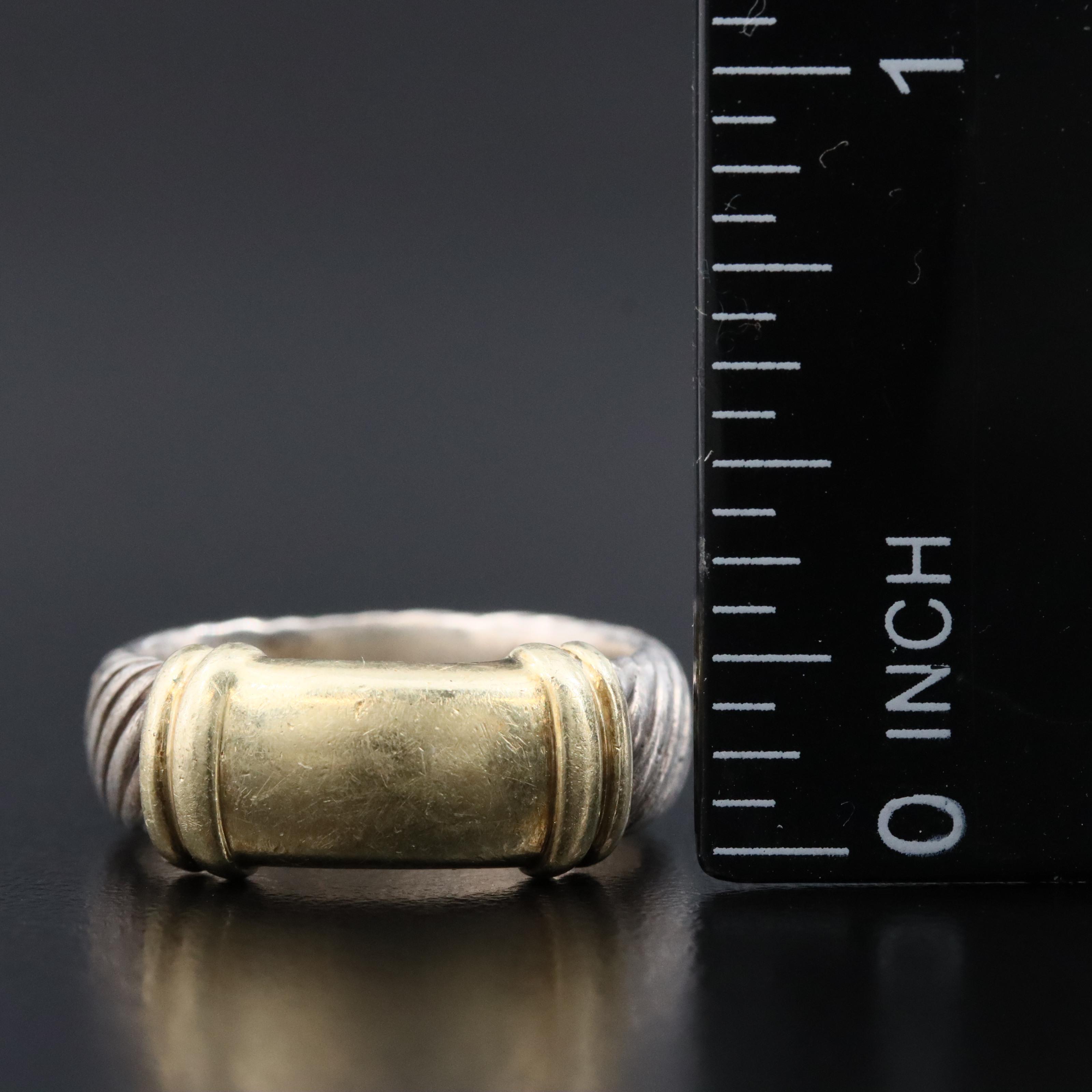 David Yurman Metro Sterling and 14K Ring