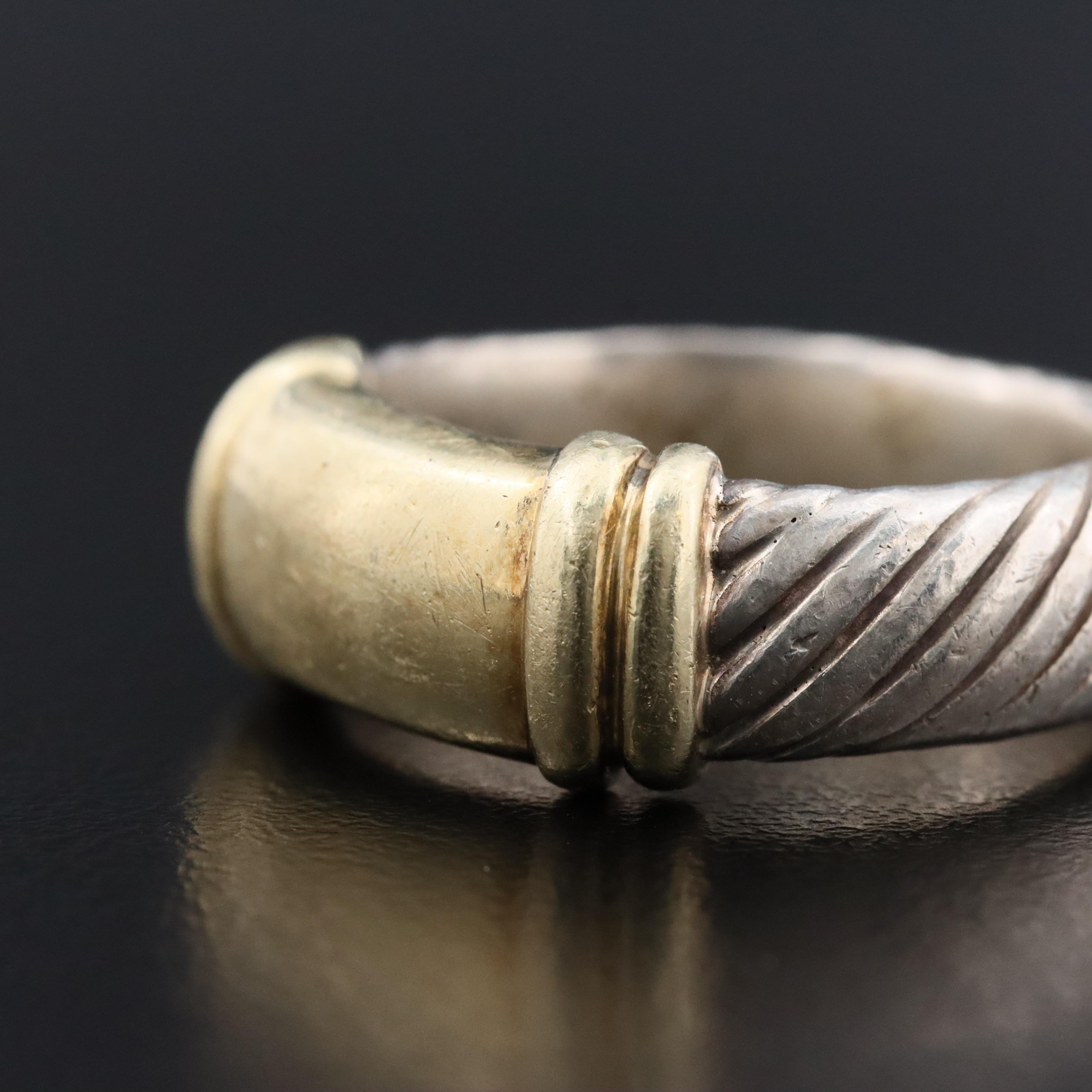 David Yurman Metro Sterling and 14K Ring