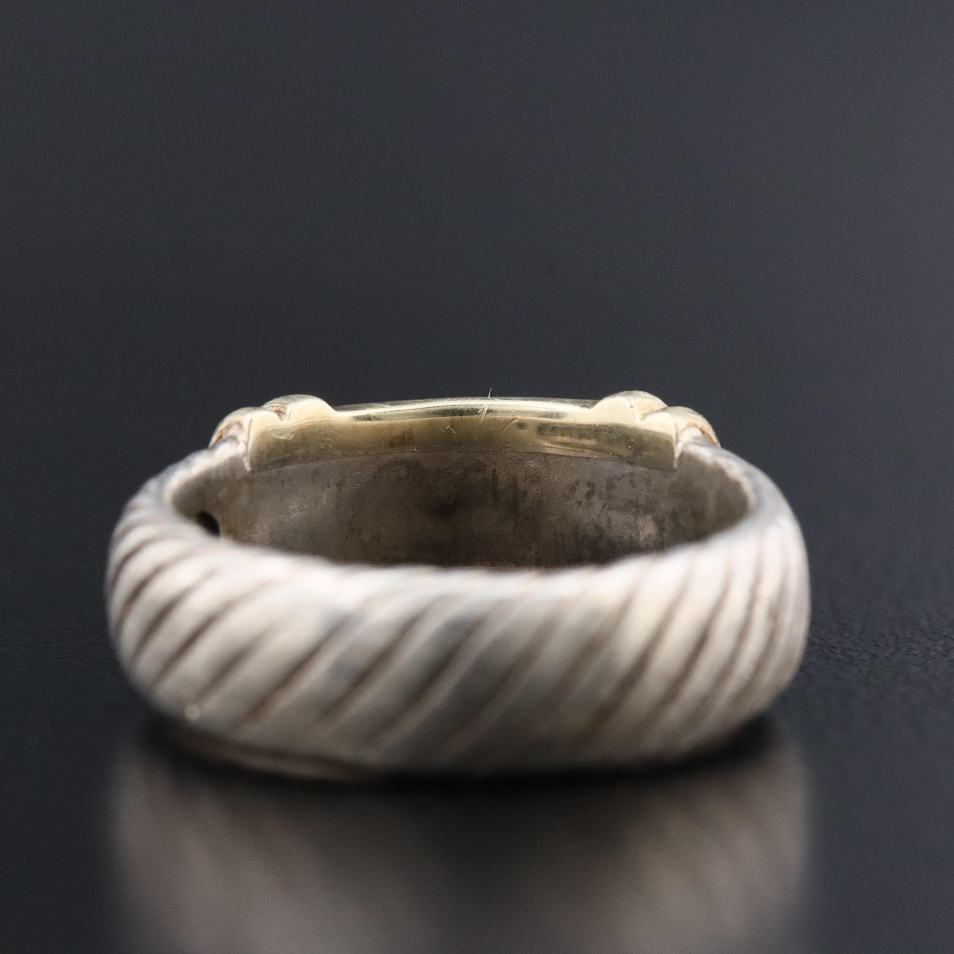 David Yurman Metro Sterling and 14K Ring