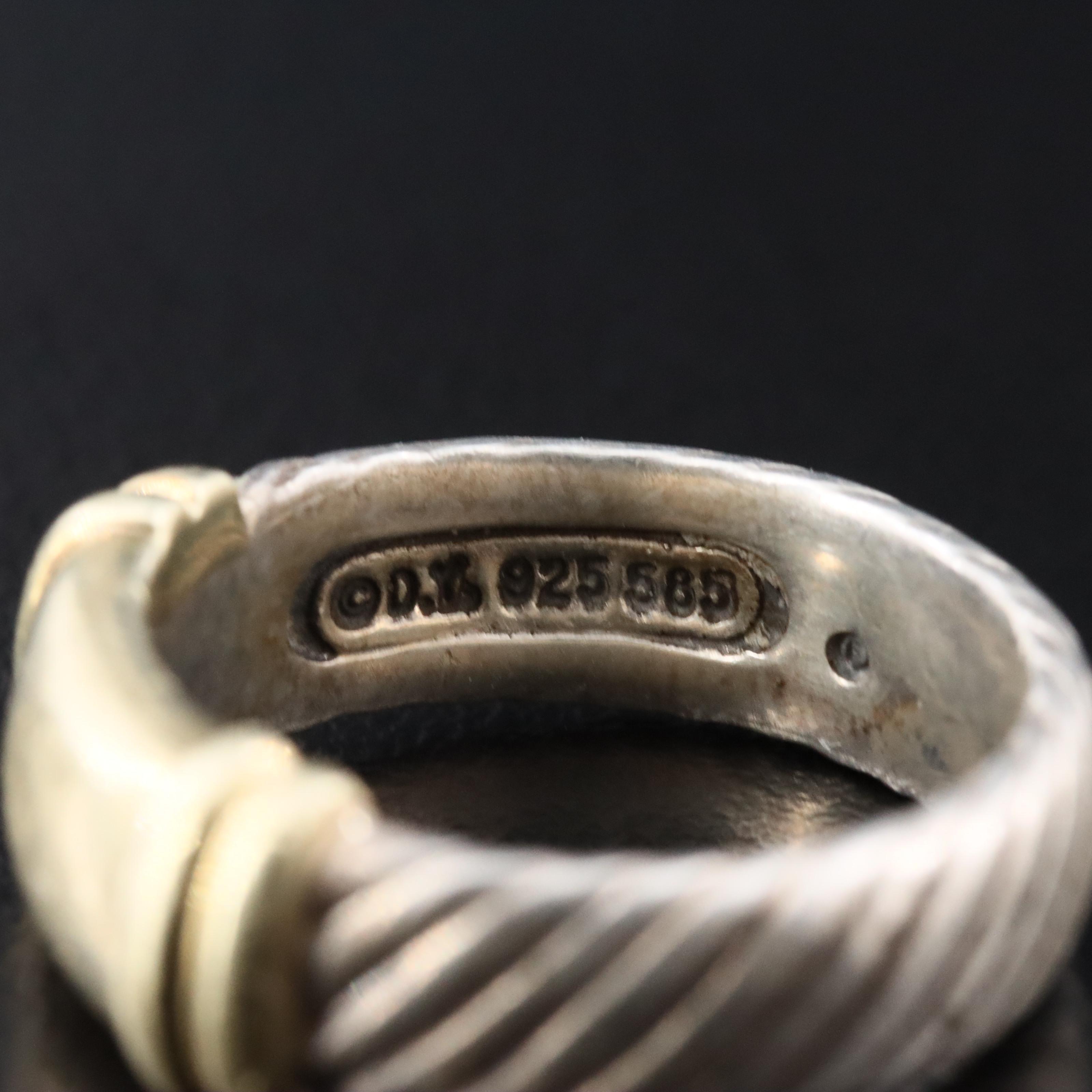 David Yurman Metro Sterling and 14K Ring