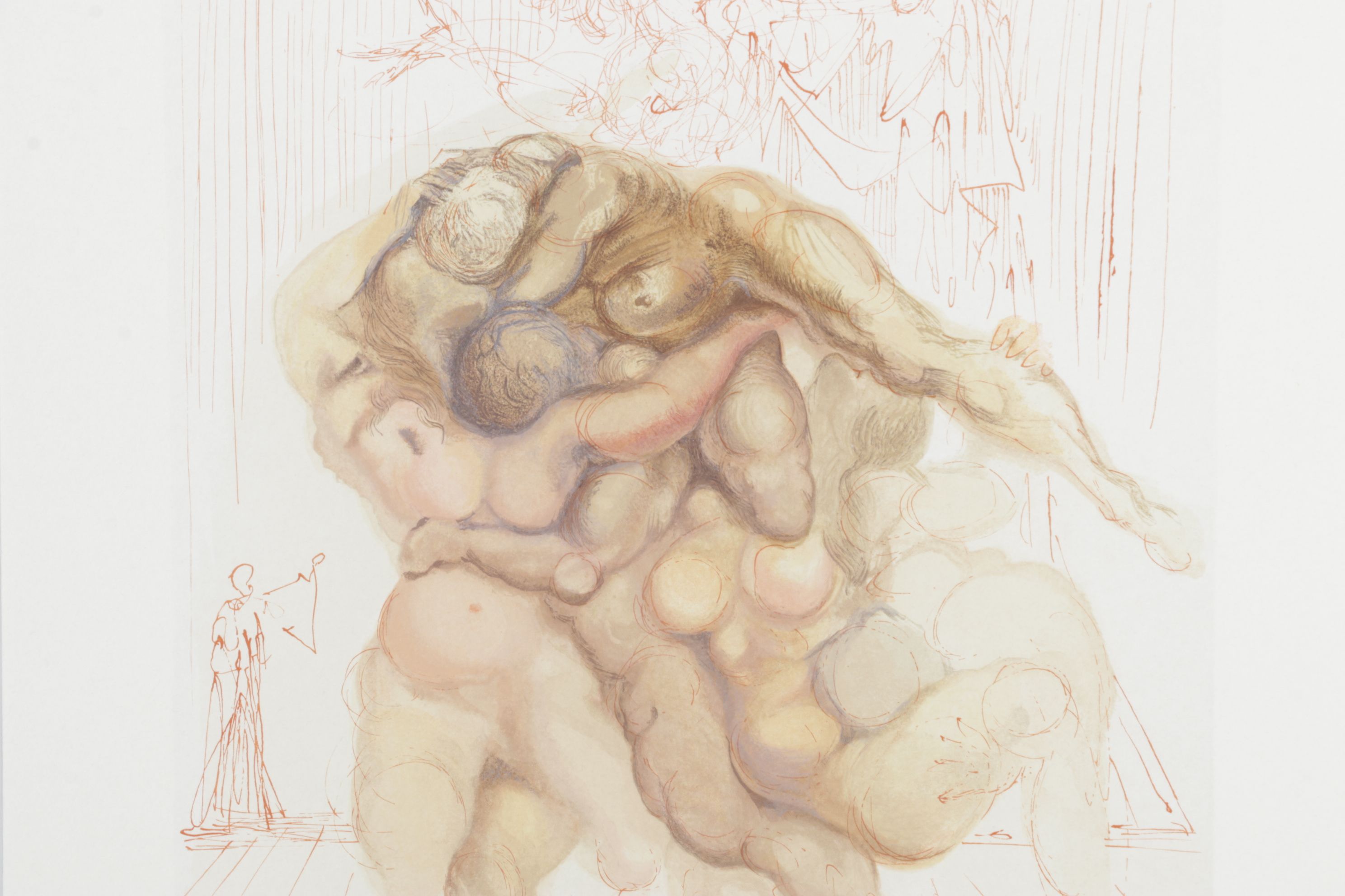 Salvador Dalí Wood Engraving "Les coléreux"