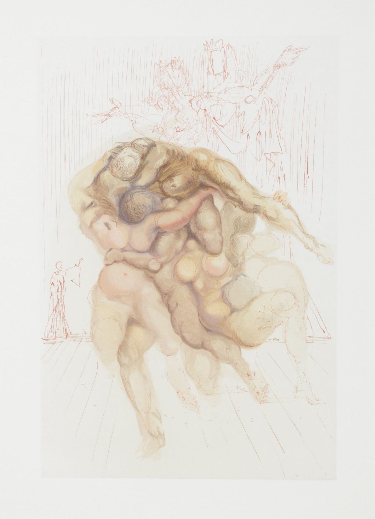 Salvador Dalí Wood Engraving "Les coléreux"