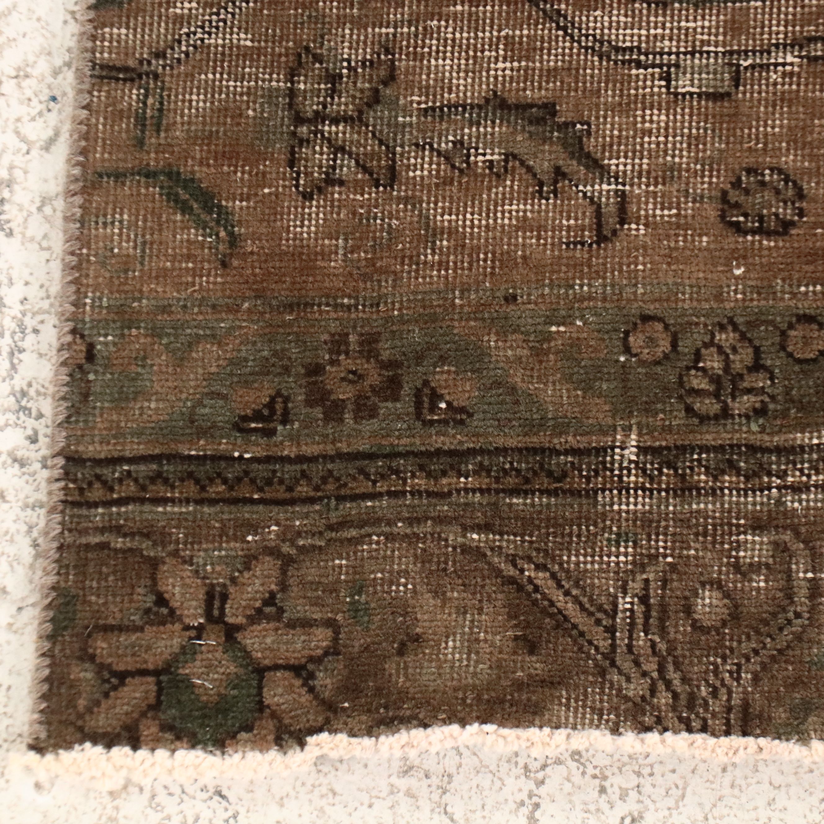 3'6 x 11' Hand-Knotted Turkish Oushak Rug Remnant