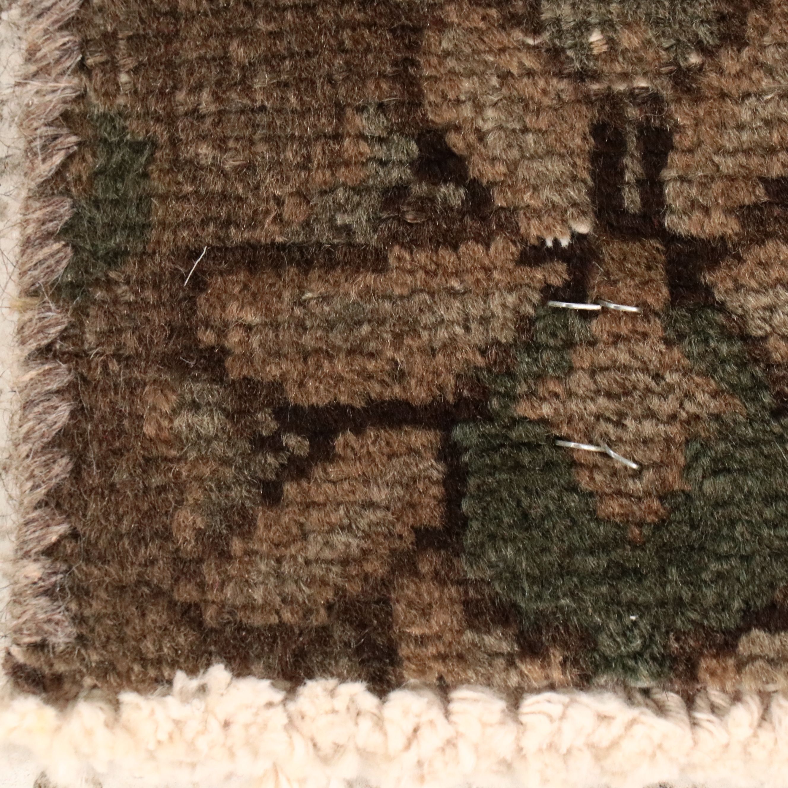 3'6 x 11' Hand-Knotted Turkish Oushak Rug Remnant