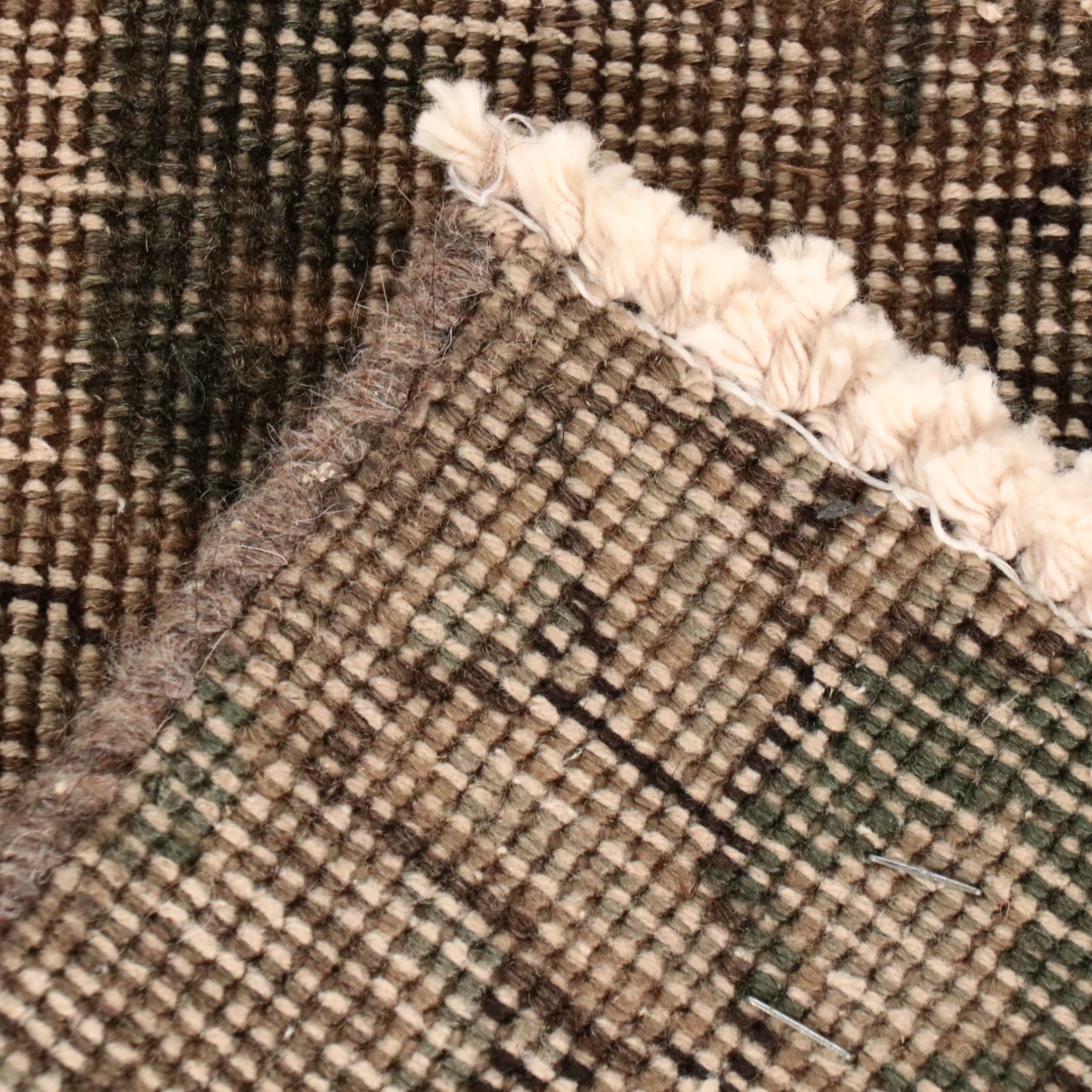 3'6 x 11' Hand-Knotted Turkish Oushak Rug Remnant