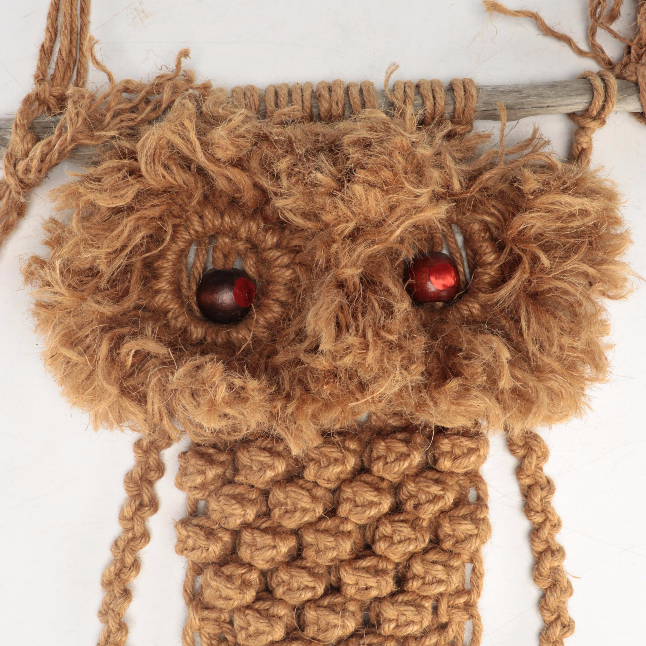 Jute Macrame Owl Wall Hanging