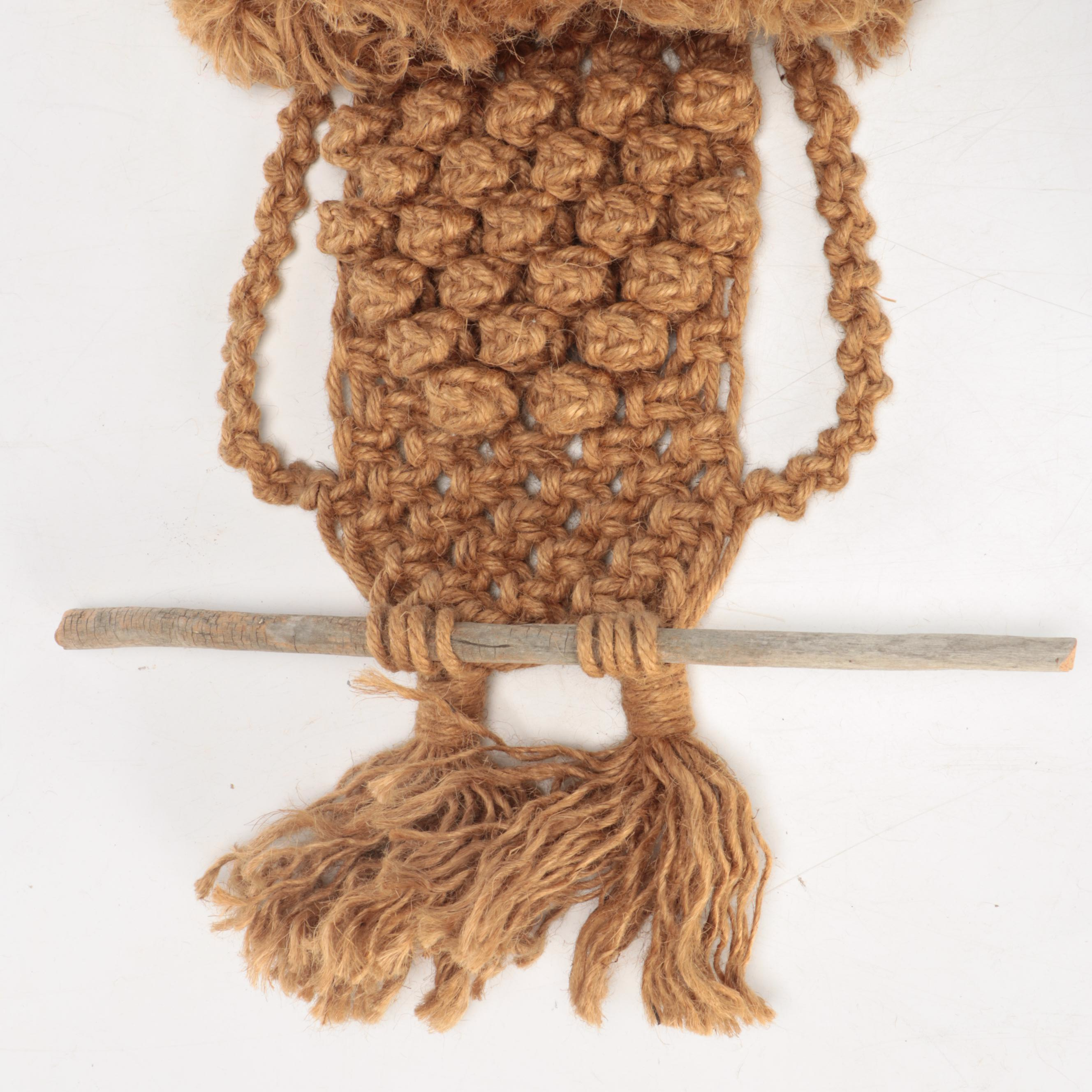 Jute Macrame Owl Wall Hanging