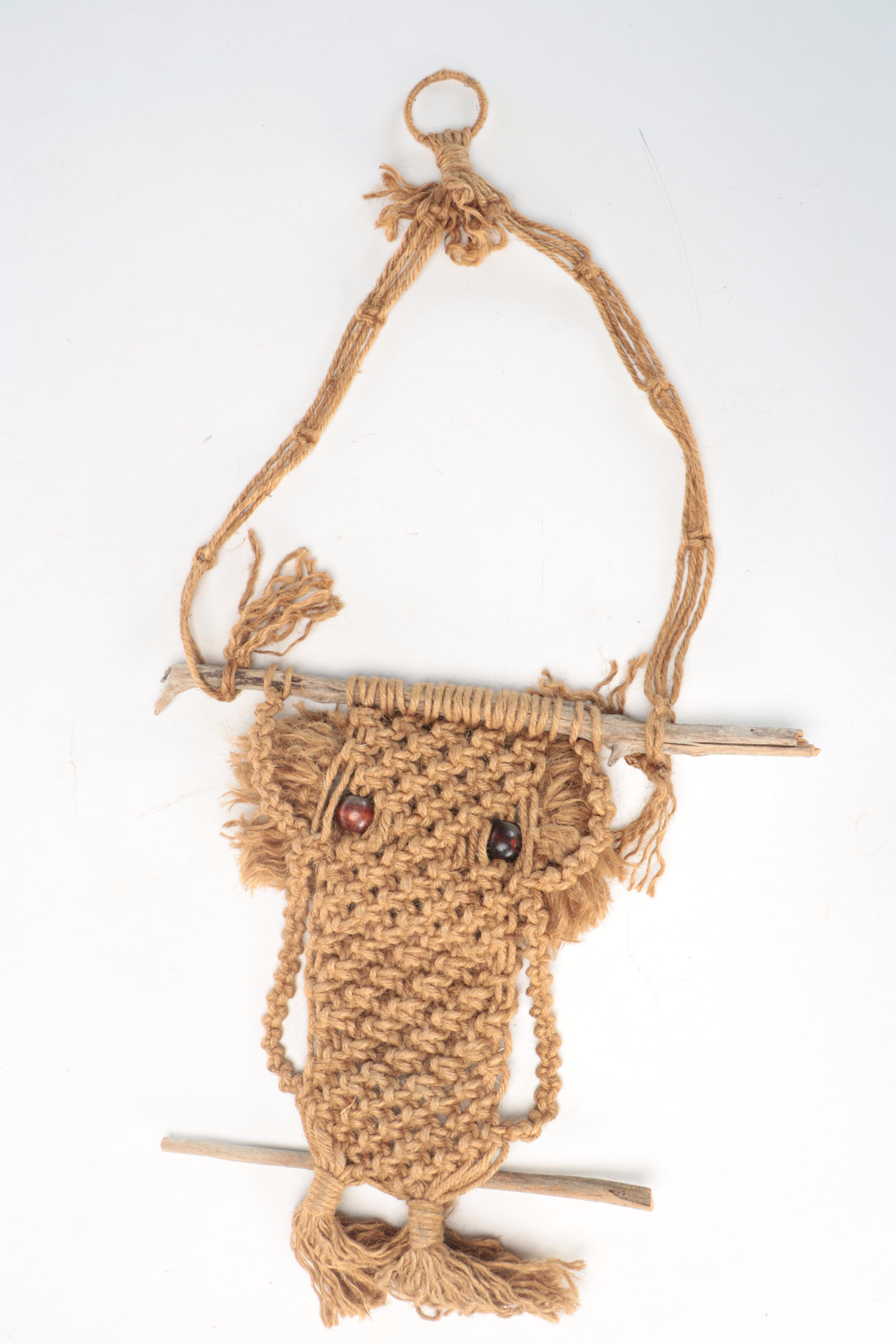 Jute Macrame Owl Wall Hanging