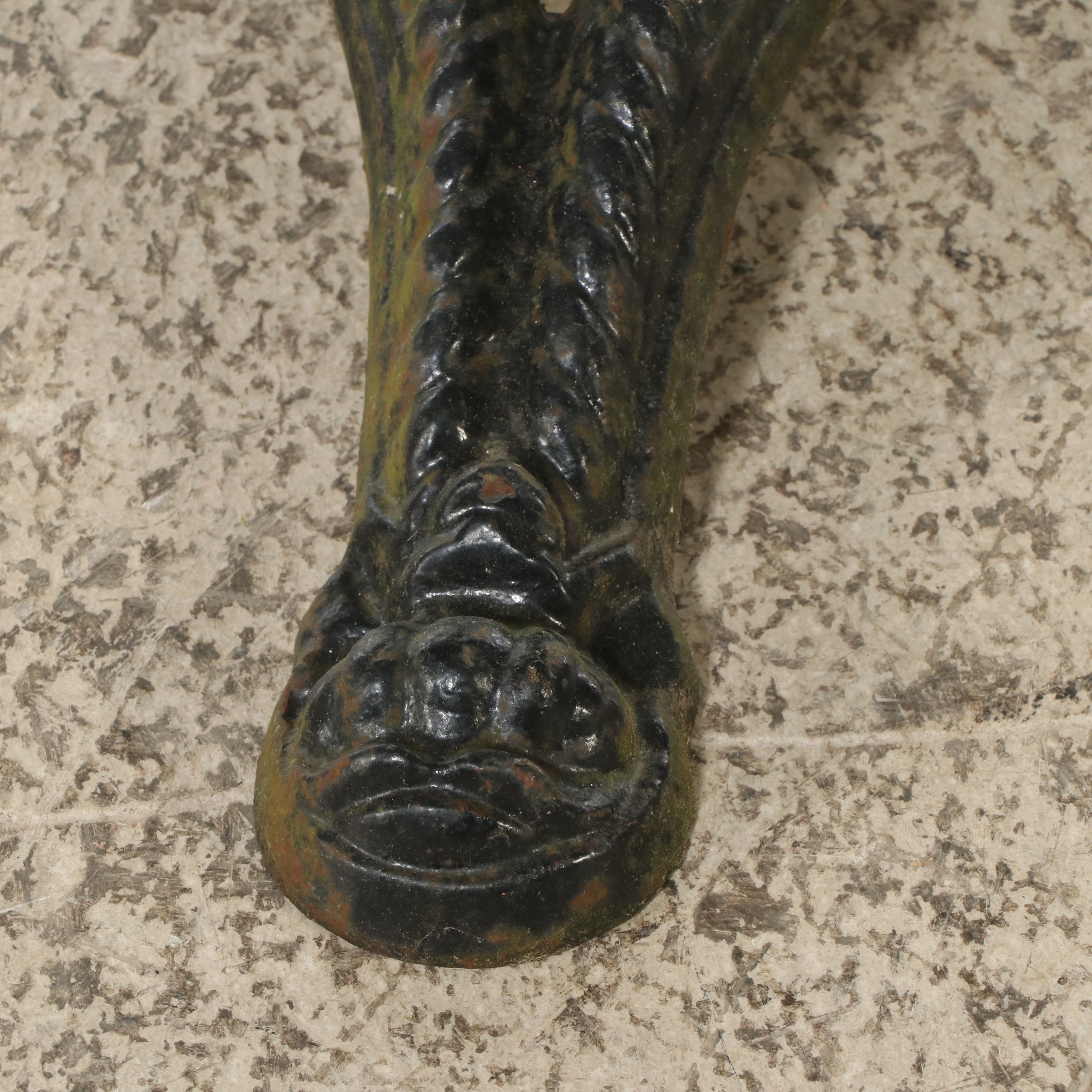 Victorian Cast Iron Patio Bistro Table with Marble Top