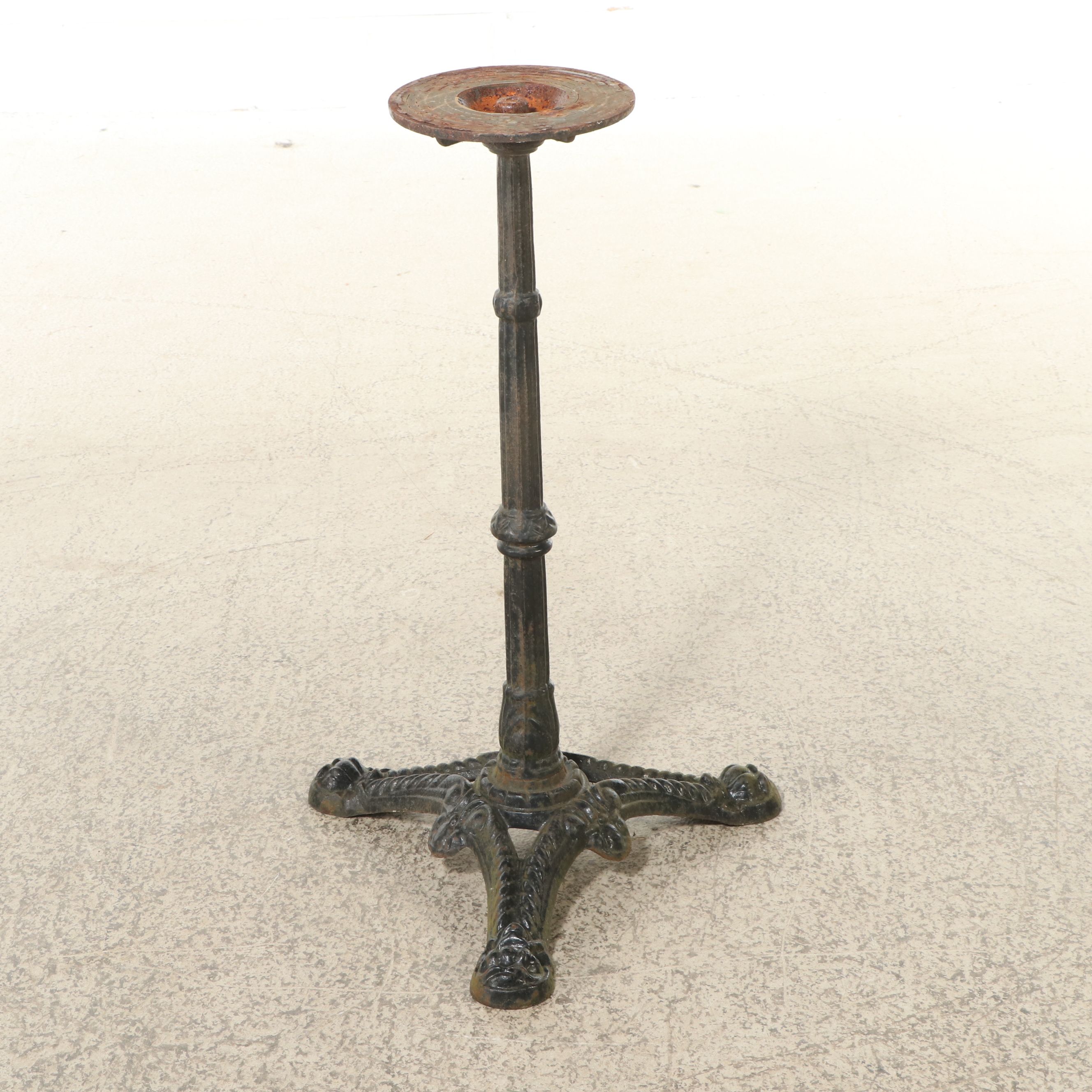 Victorian Cast Iron Patio Bistro Table with Marble Top