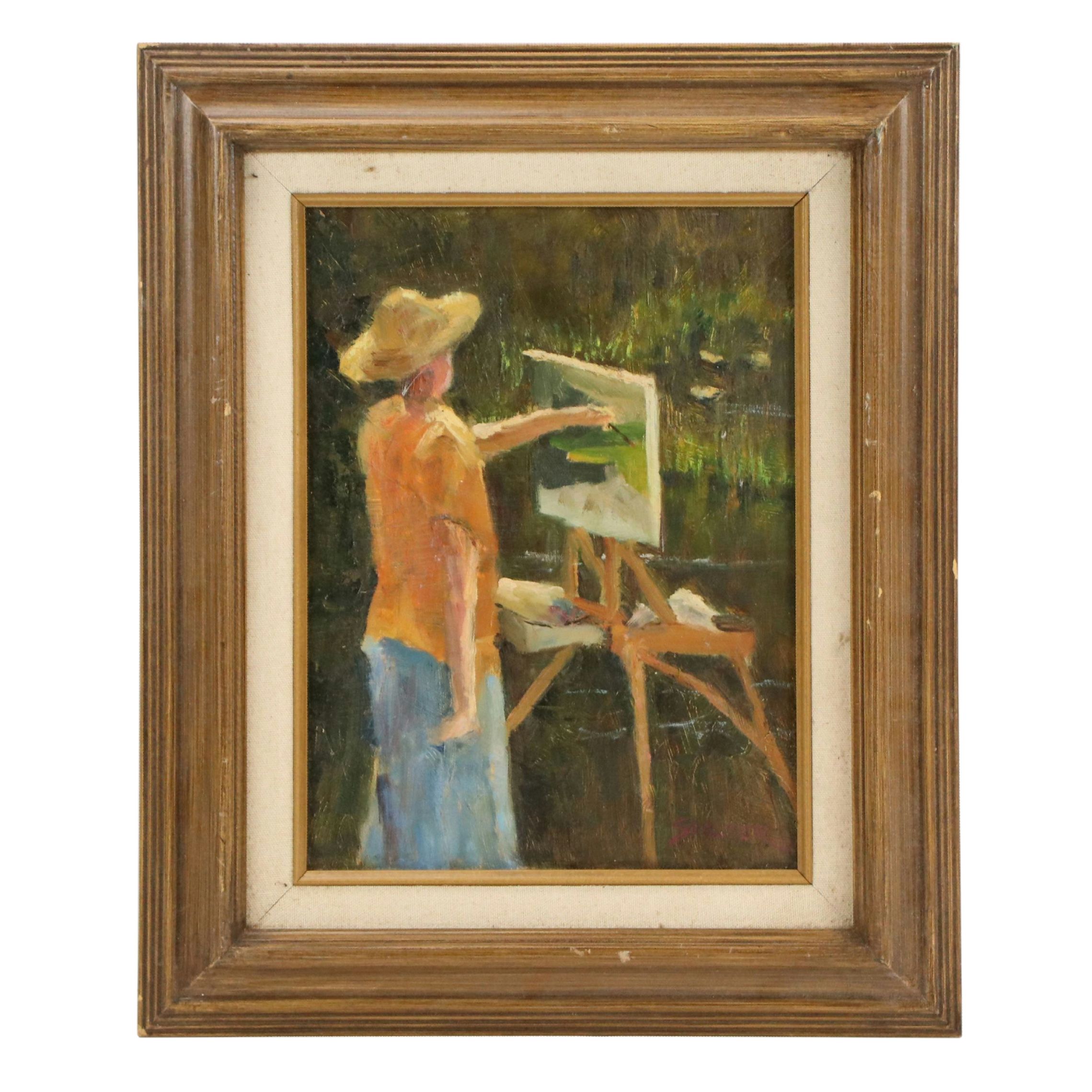 Richard Stalter Oil Painting of Artist, 20th Century