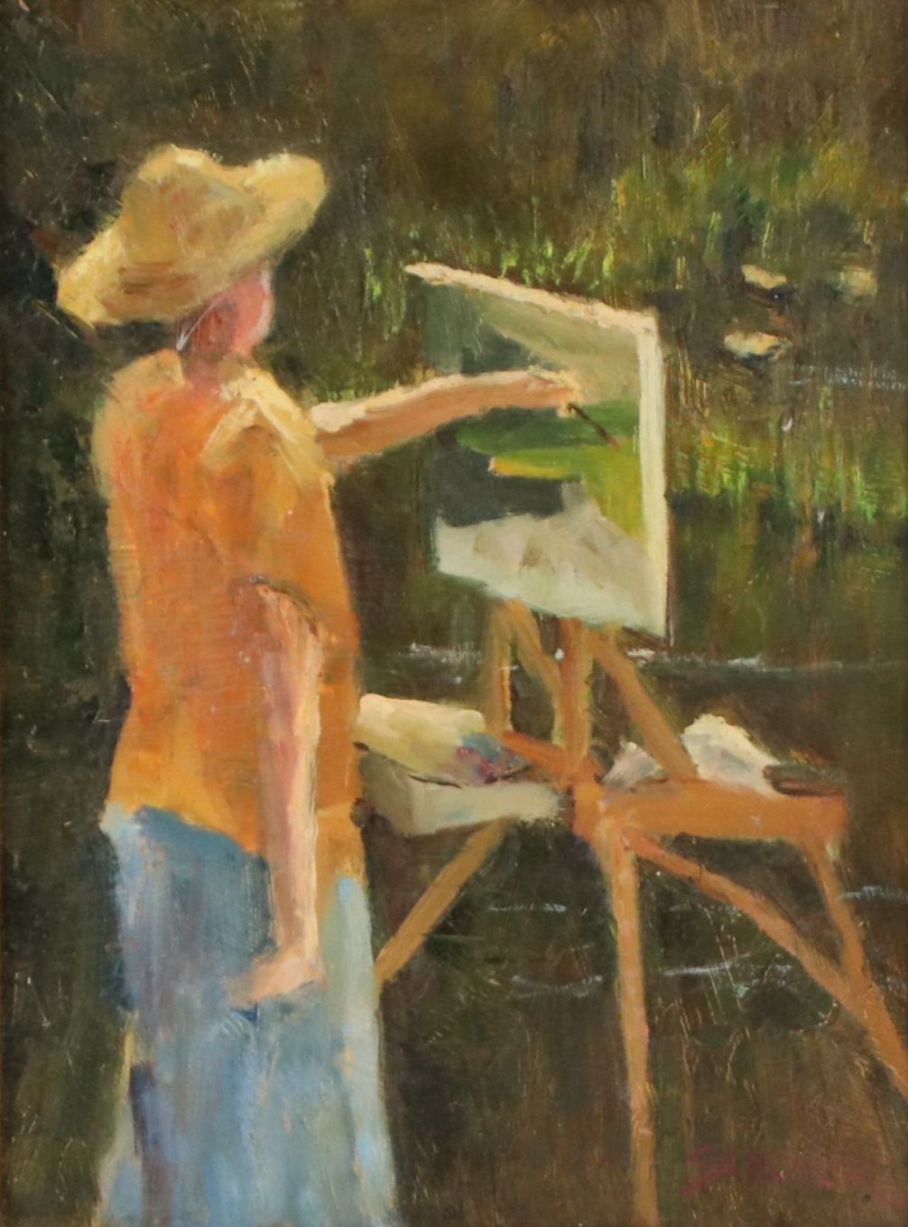 Richard Stalter Oil Painting of Artist, 20th Century