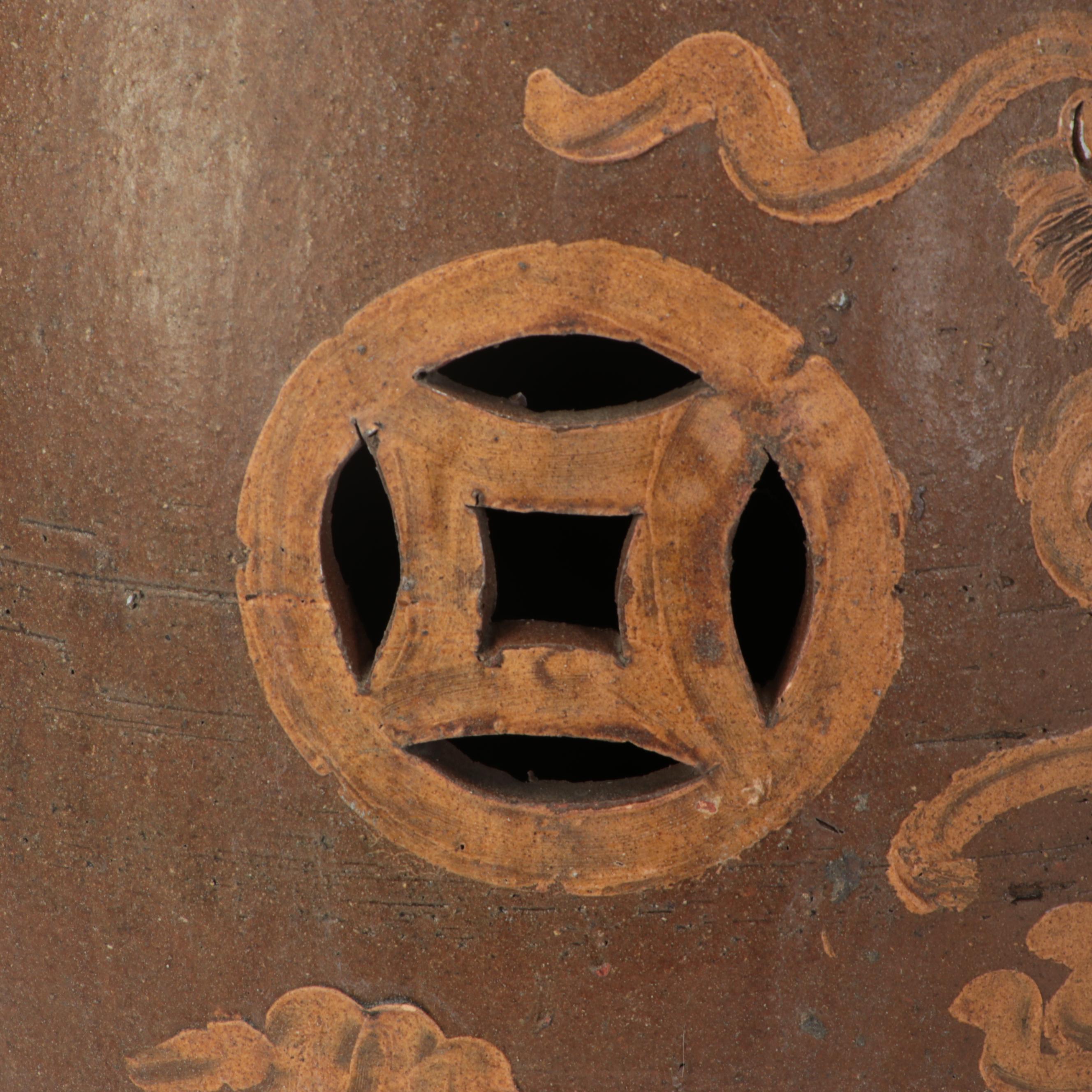 Chinese Style Dragon Stoneware Garden Stool