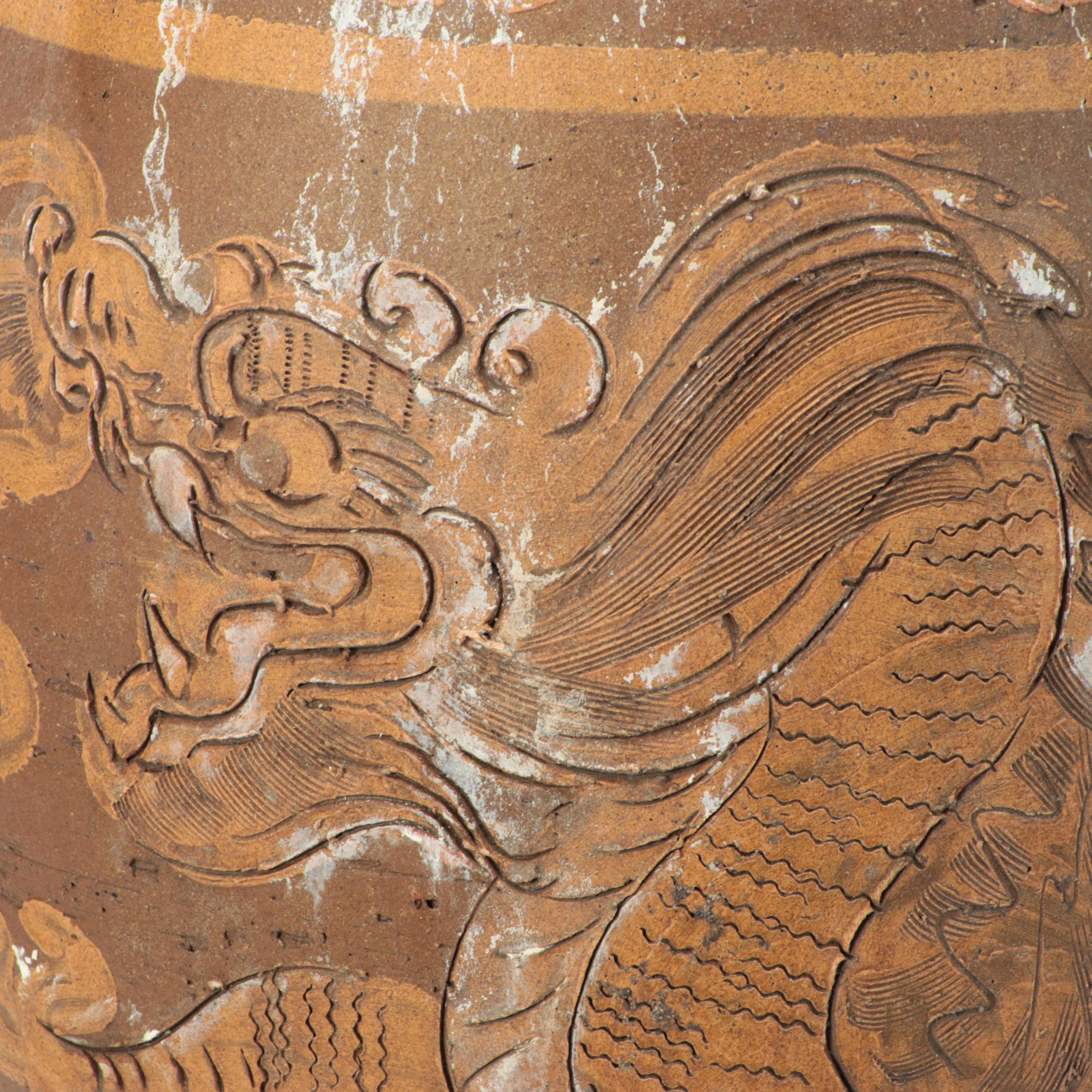 Chinese Style Dragon Stoneware Garden Stool