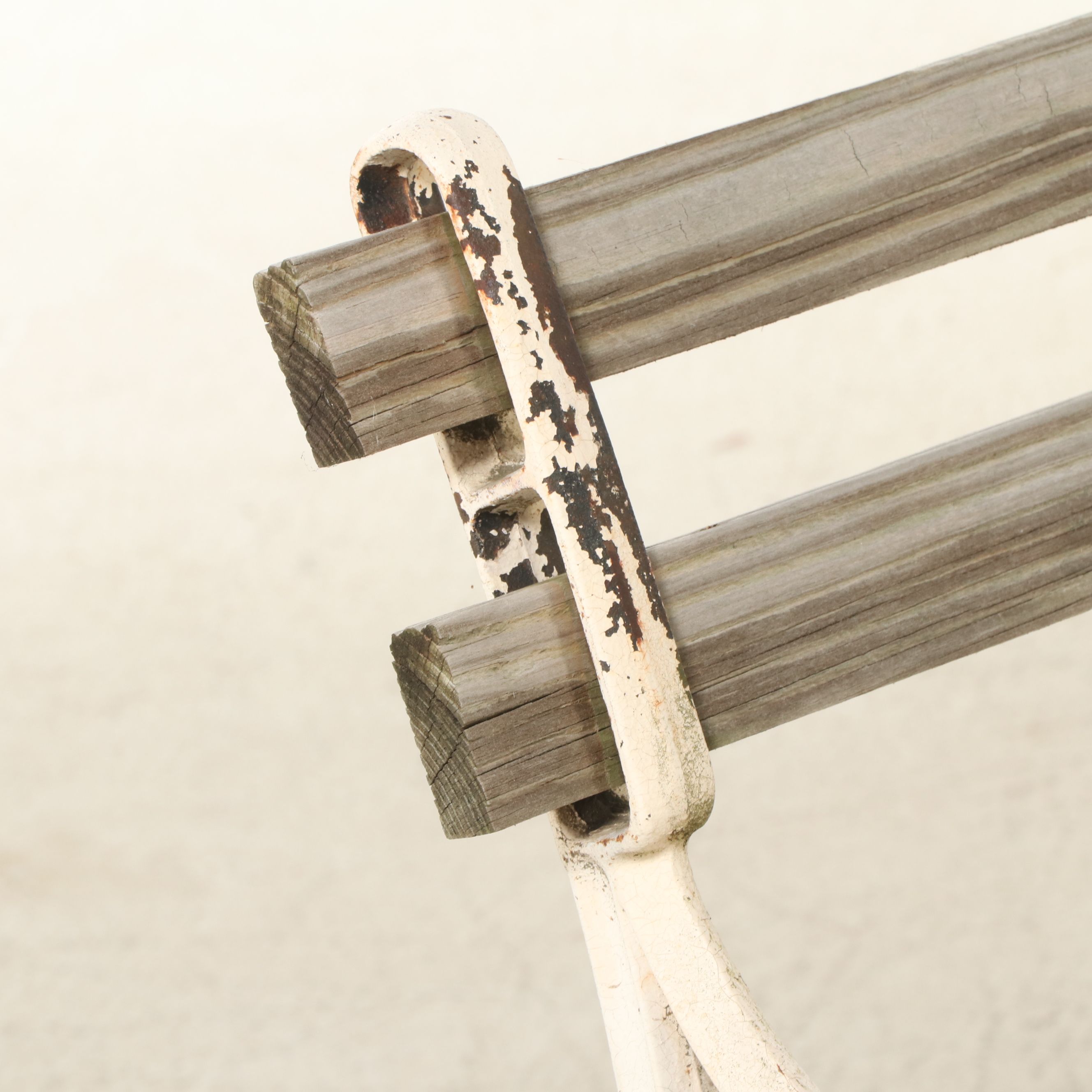 Victorian Style Cast Iron and Slat Wood Bench, Vintage