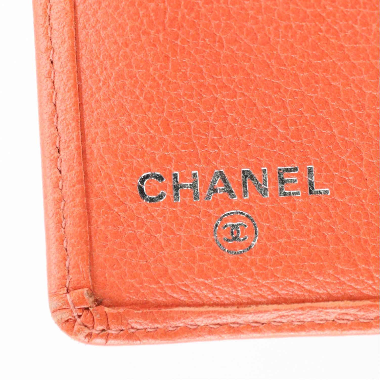 Chanel Camellia Embossed L Yen Wallet in Goatskin Leather with Gift Box