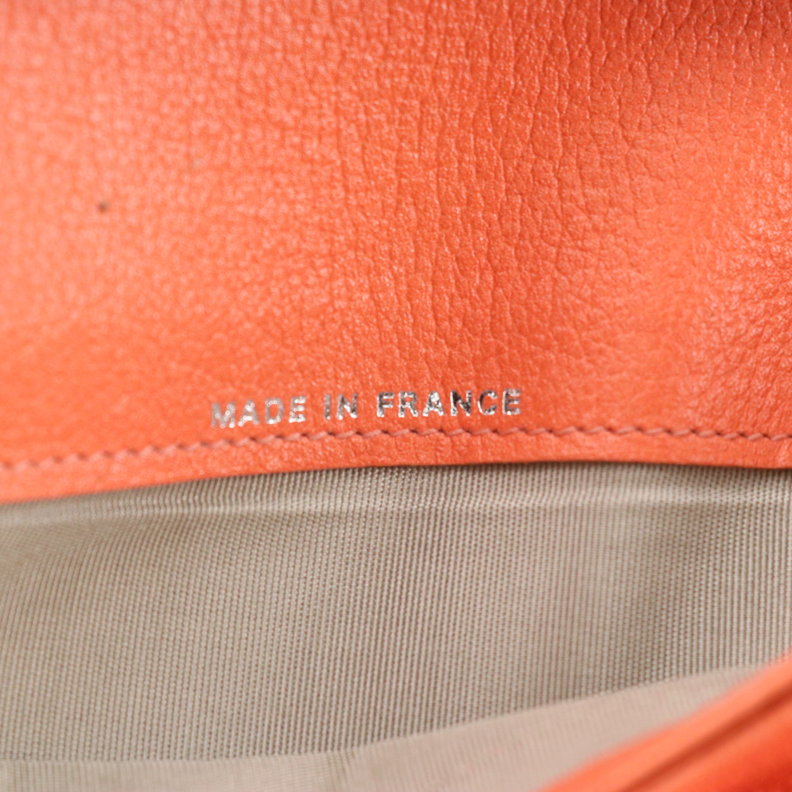 Chanel Camellia Embossed L Yen Wallet in Goatskin Leather with Gift Box