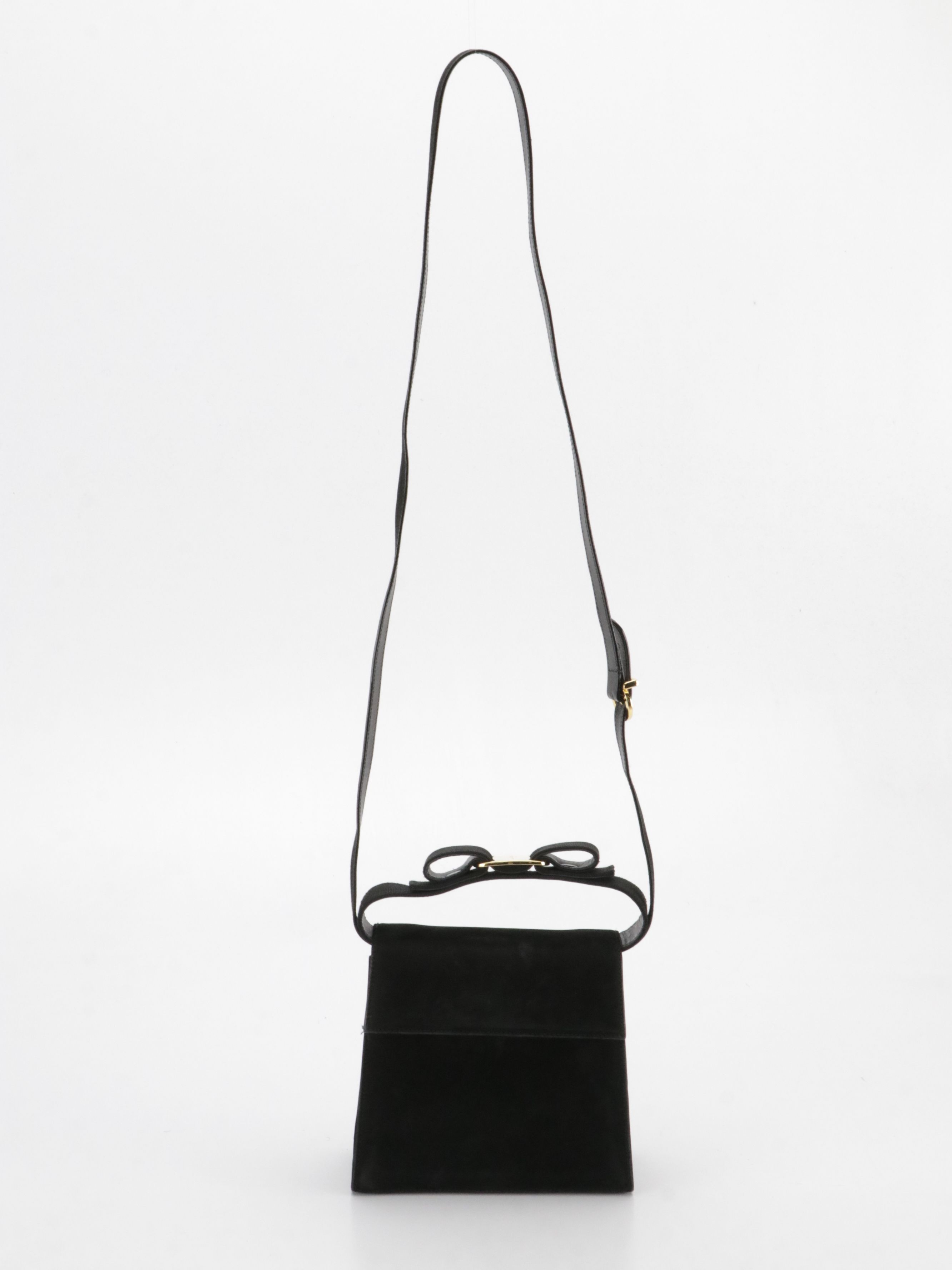 Salvatore Ferragamo Vara Bow Top Handle Evening Bag in Nubuck Calfskin with Box