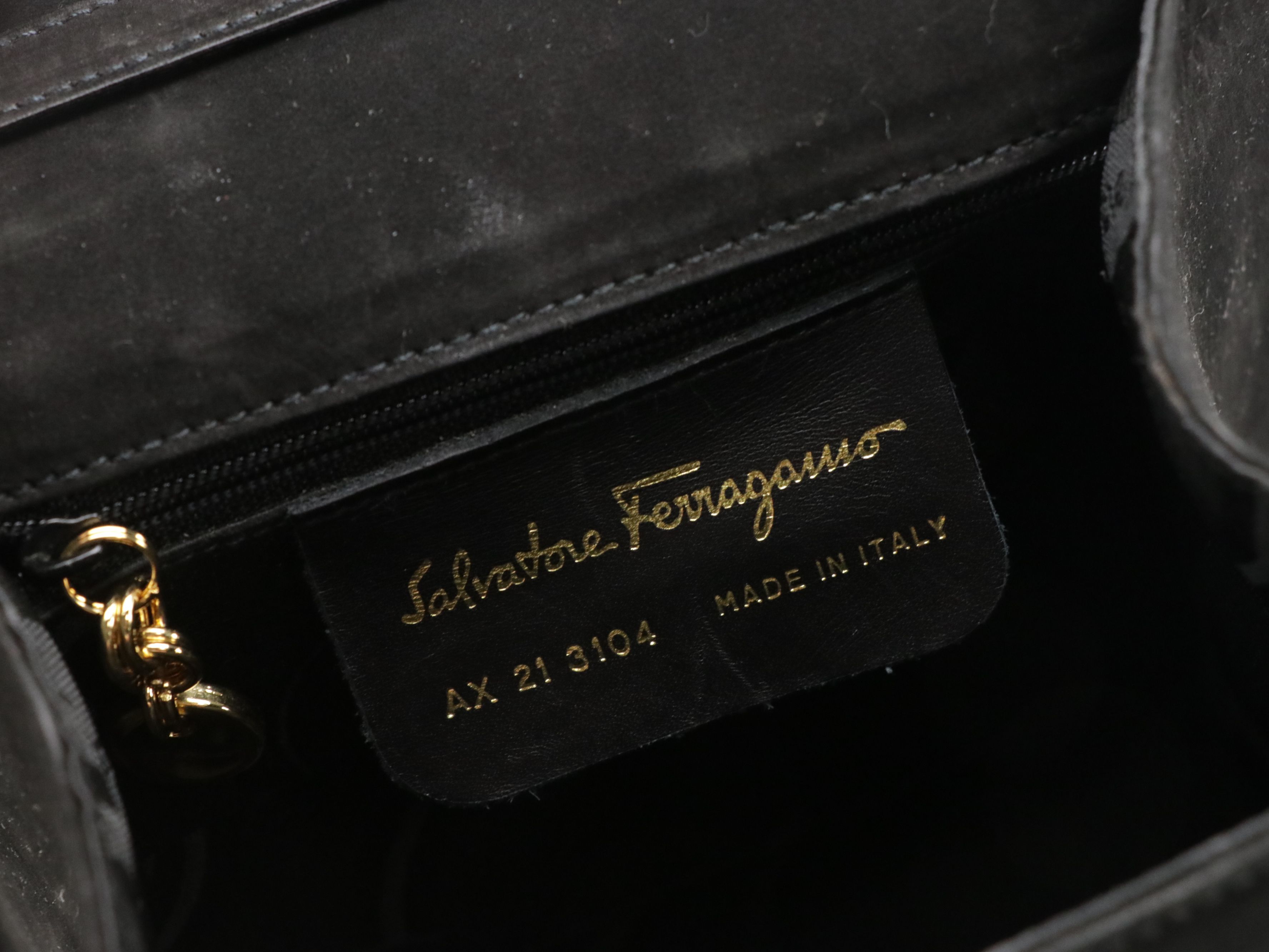 Salvatore Ferragamo Vara Bow Top Handle Evening Bag in Nubuck Calfskin with Box