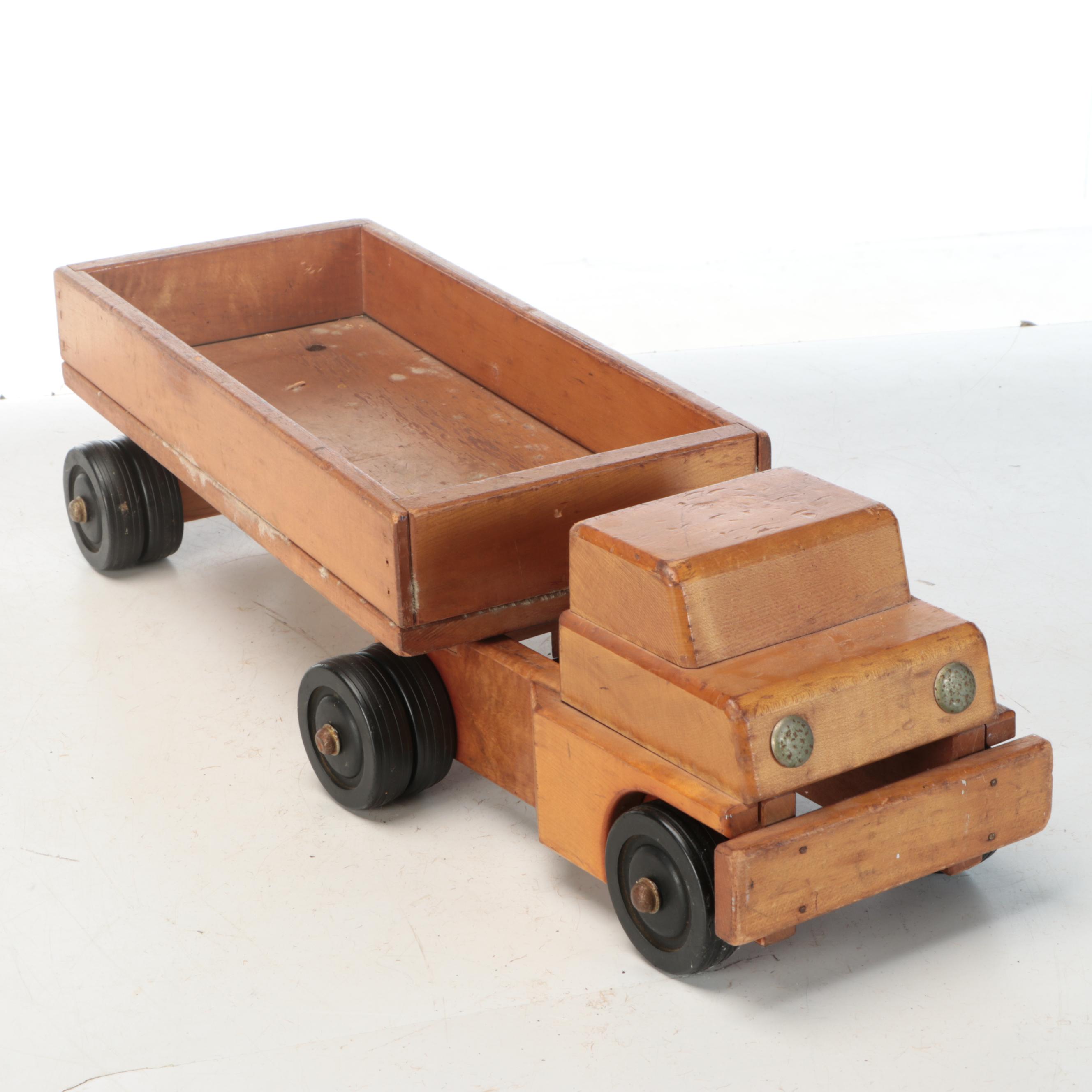 Oak Wood Children's Building Block Set in Drawer, and Maple Toy Truck