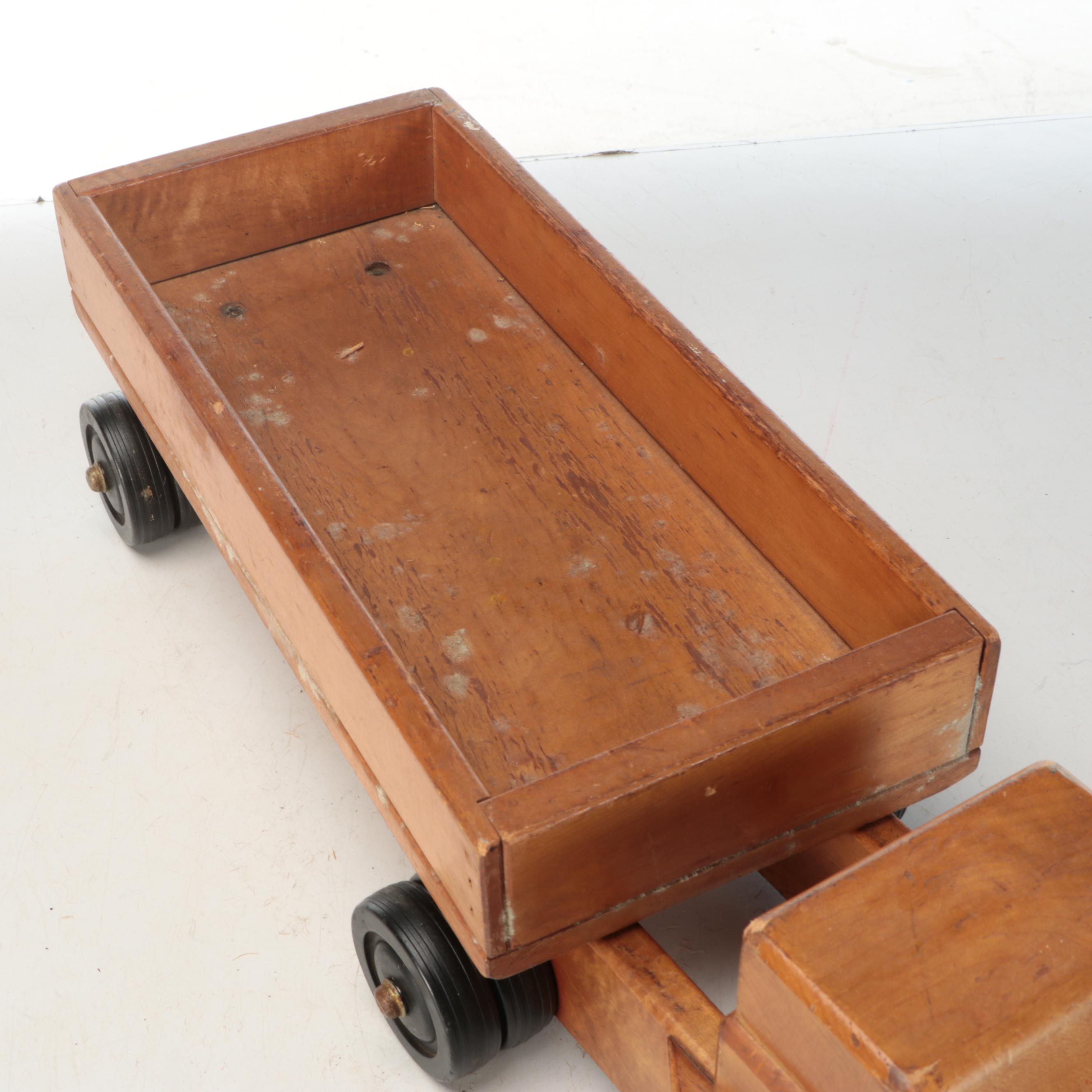 Oak Wood Children's Building Block Set in Drawer, and Maple Toy Truck